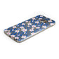 Blue and White Flowers Samsung Galaxy Case Bottom Cutout