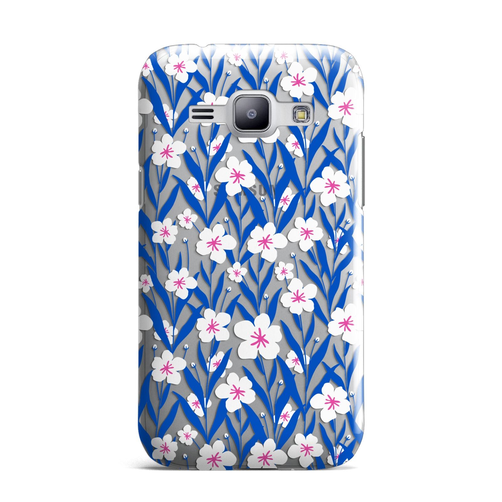 Blue and White Flowers Samsung Galaxy J1 2015 Case