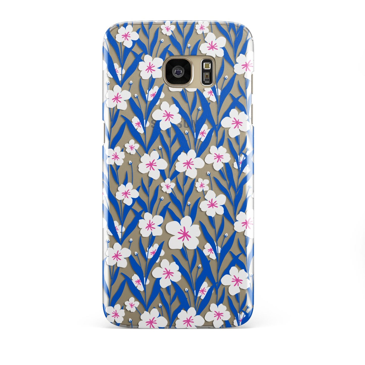 Blue and White Flowers Samsung Galaxy S7 Edge Case