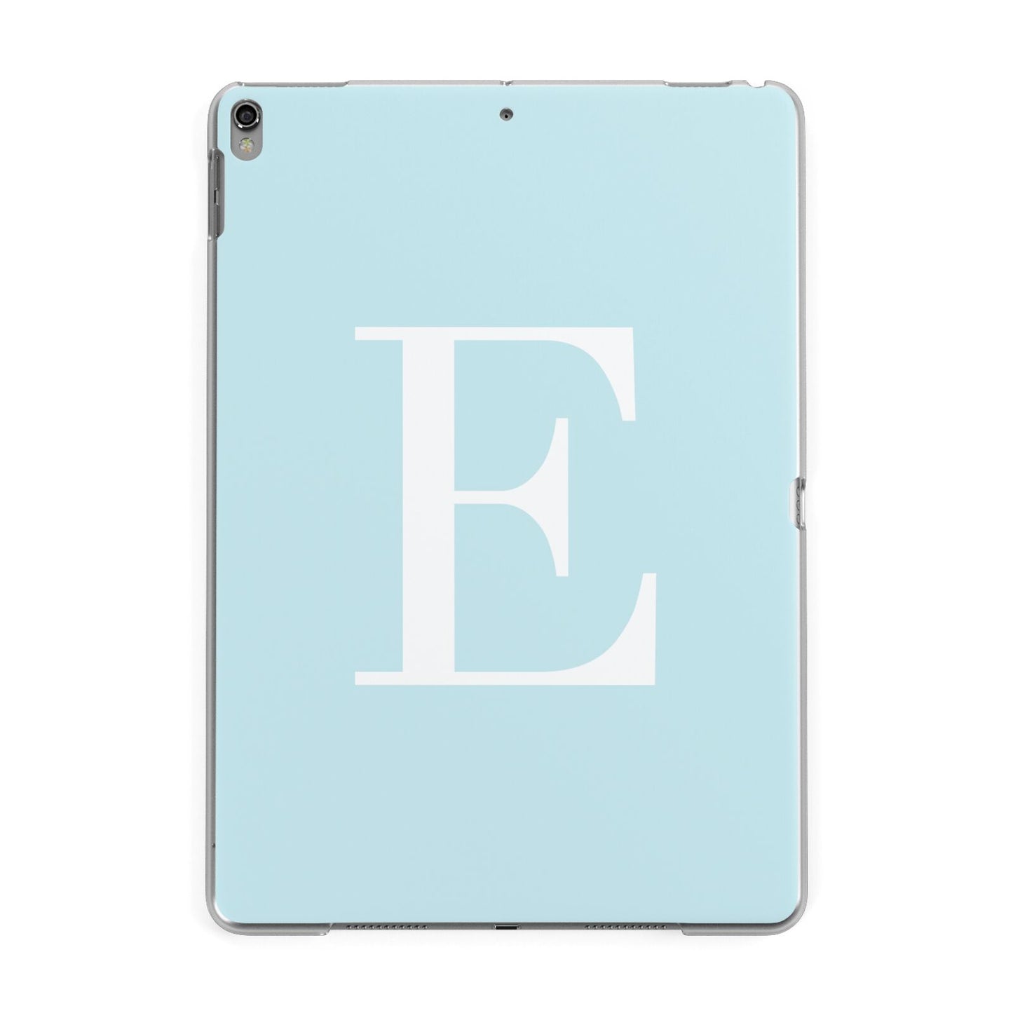 Blue with White Personalised Monogram Apple iPad Grey Case