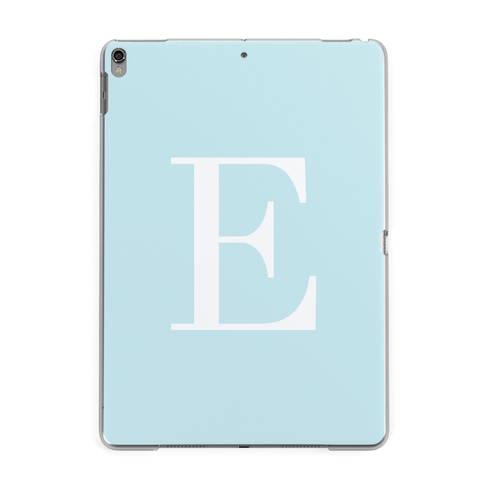 Blue with White Personalised Monogram Apple iPad Grey Case