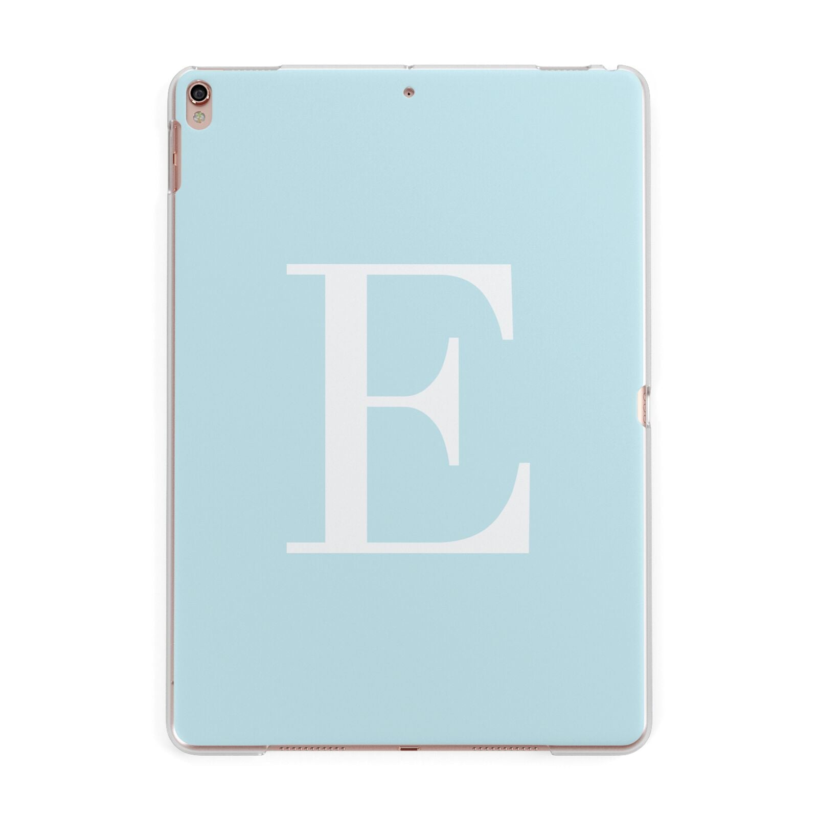 Blue with White Personalised Monogram Apple iPad Rose Gold Case