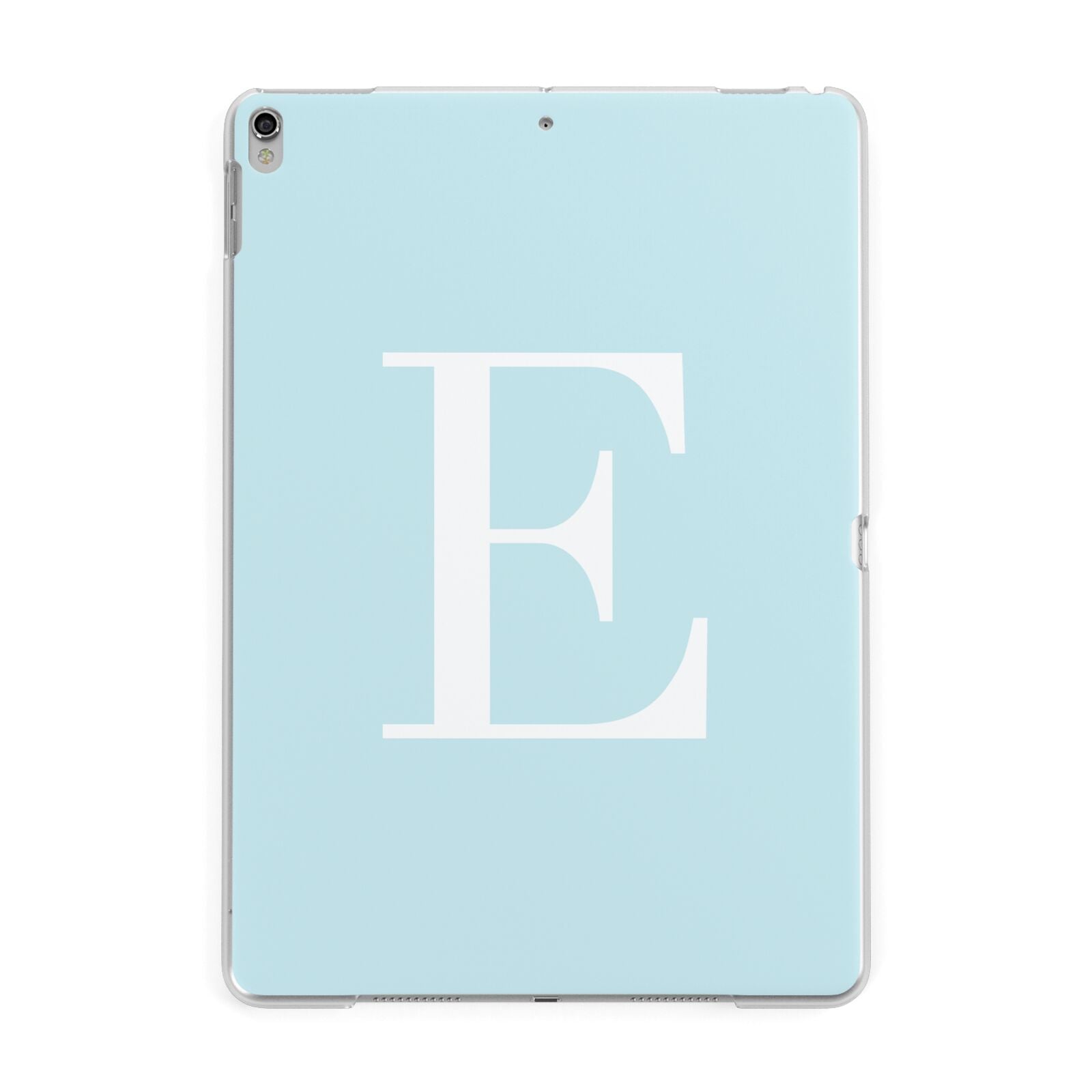 Blue with White Personalised Monogram Apple iPad Silver Case