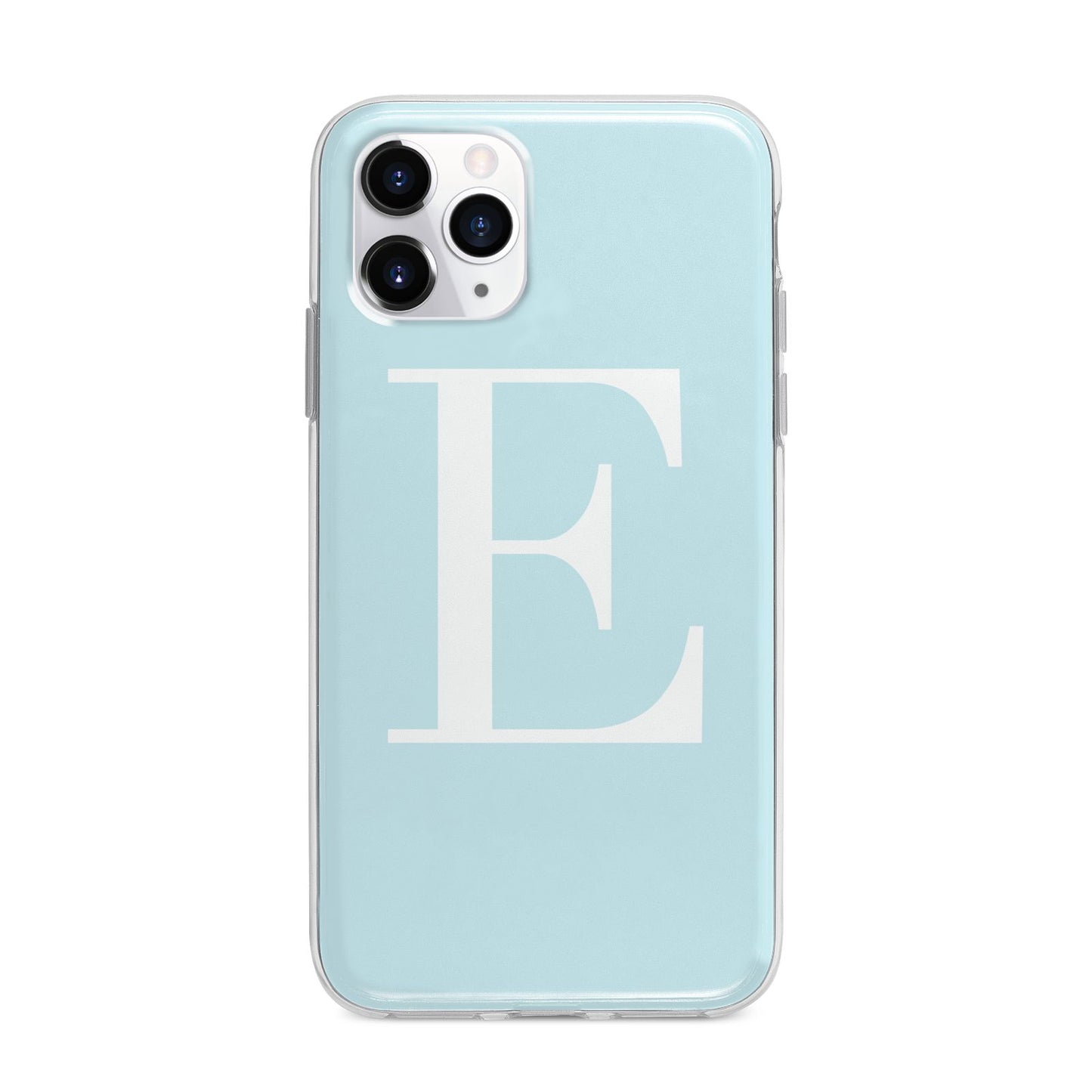 Blue with White Personalised Monogram Apple iPhone 11 Pro Max in Silver with Bumper Case