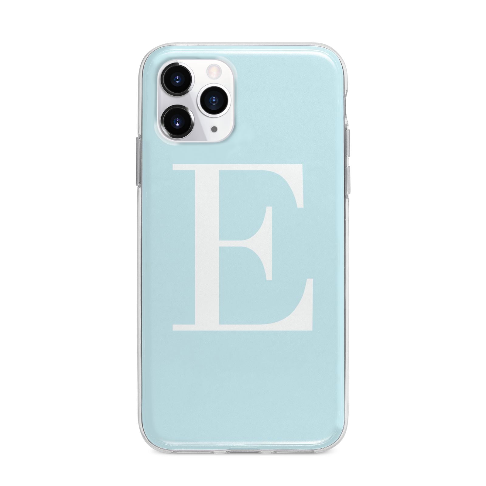 Blue with White Personalised Monogram Apple iPhone 11 Pro in Silver with Bumper Case