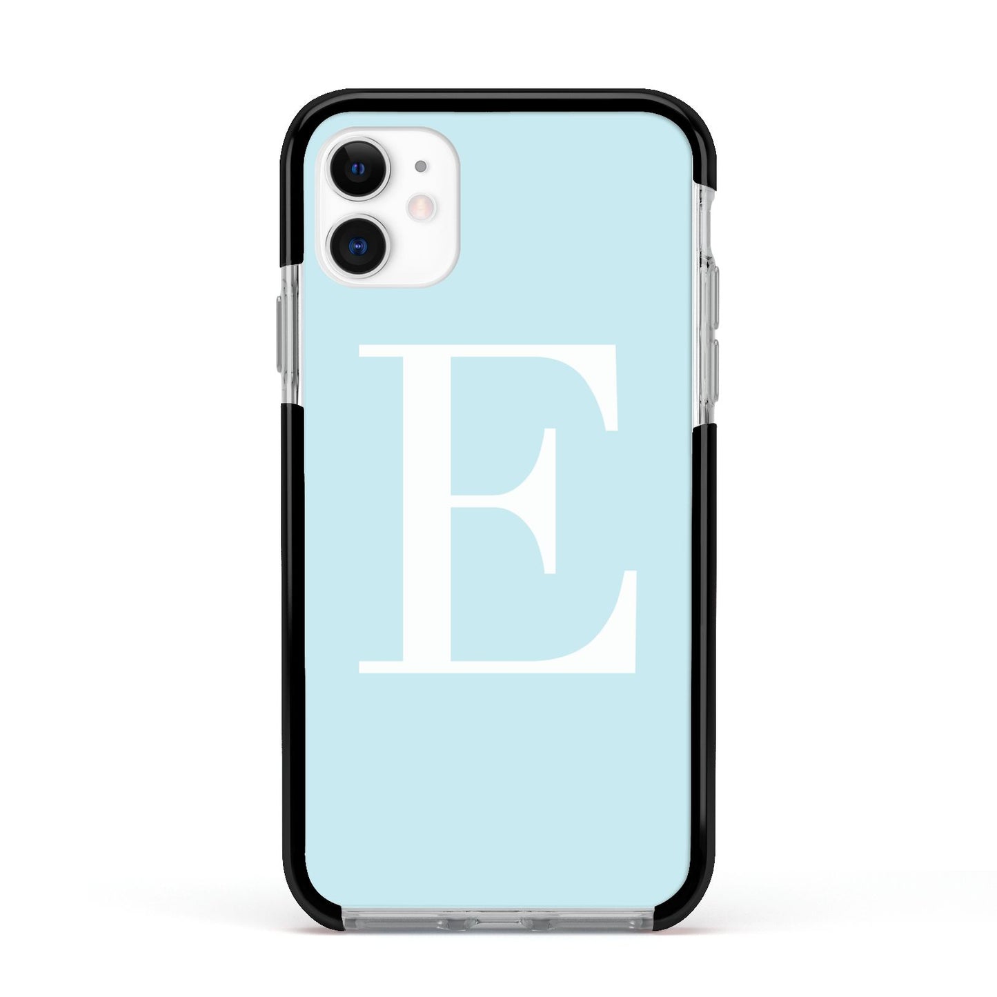 Blue with White Personalised Monogram Apple iPhone 11 in White with Black Impact Case