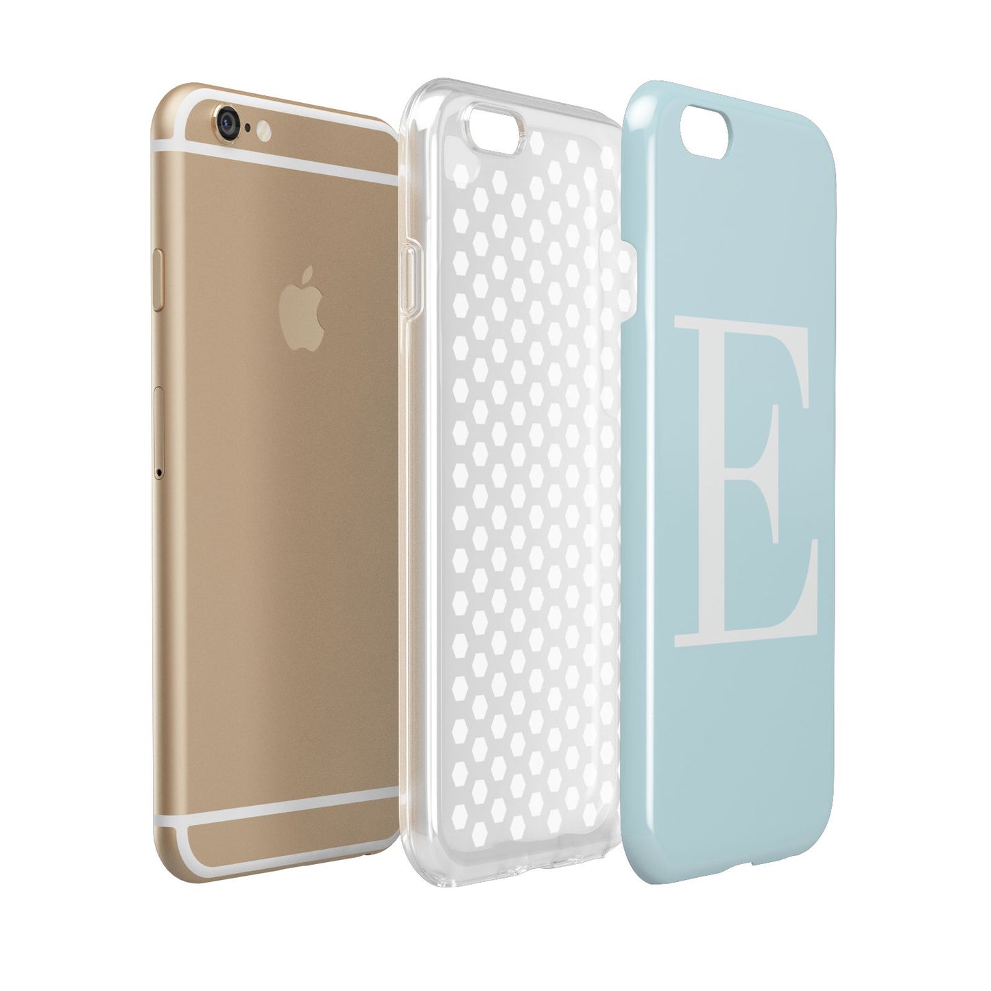 Blue with White Personalised Monogram Apple iPhone 6 3D Tough Case Expanded view