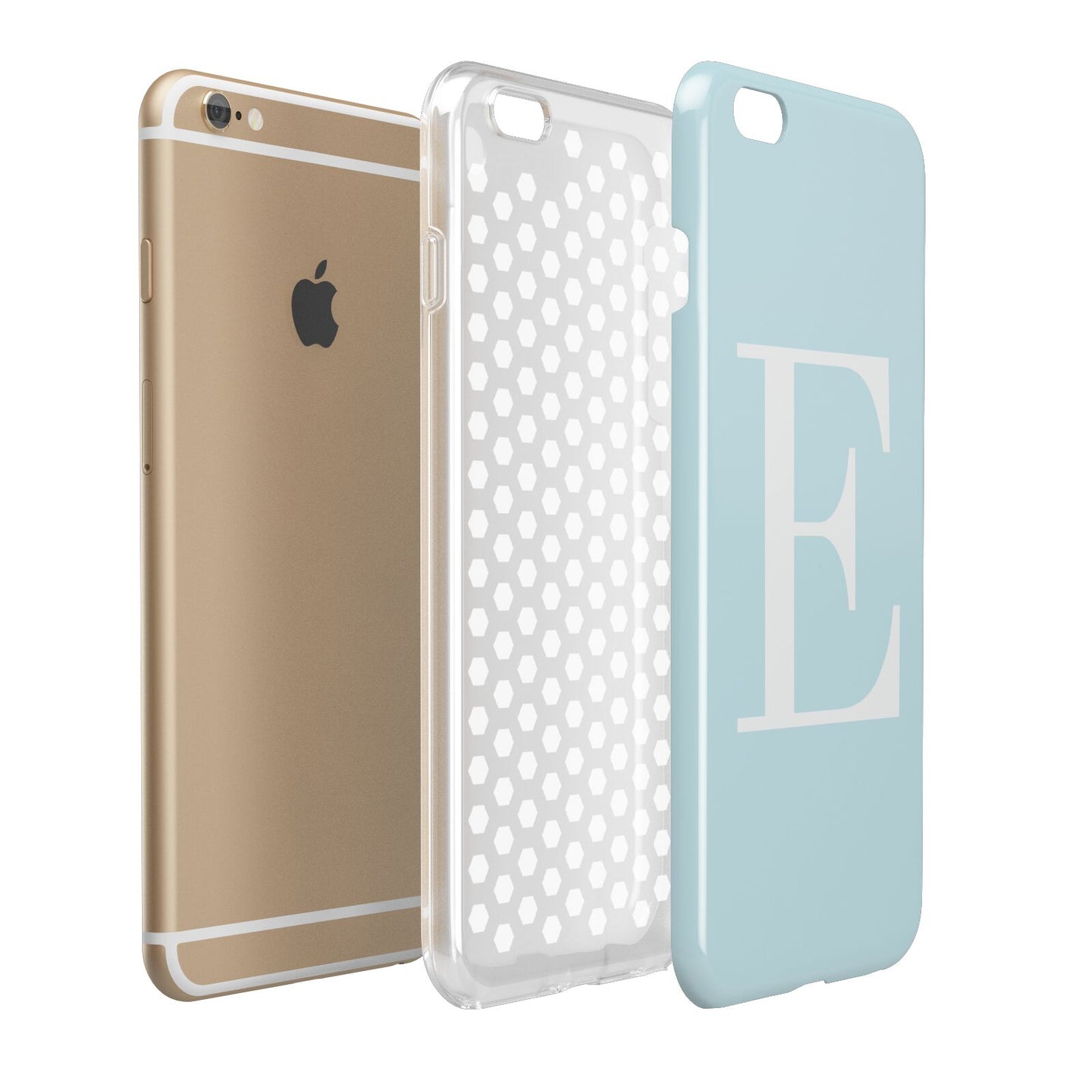 Blue with White Personalised Monogram Apple iPhone 6 Plus 3D Tough Case Expand Detail Image