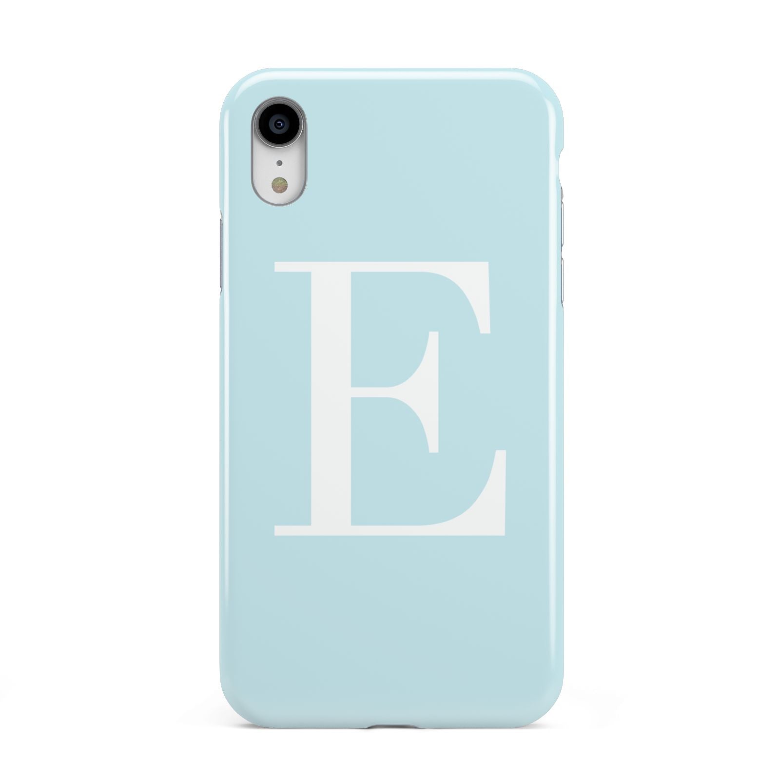 Blue with White Personalised Monogram Apple iPhone XR White 3D Tough Case