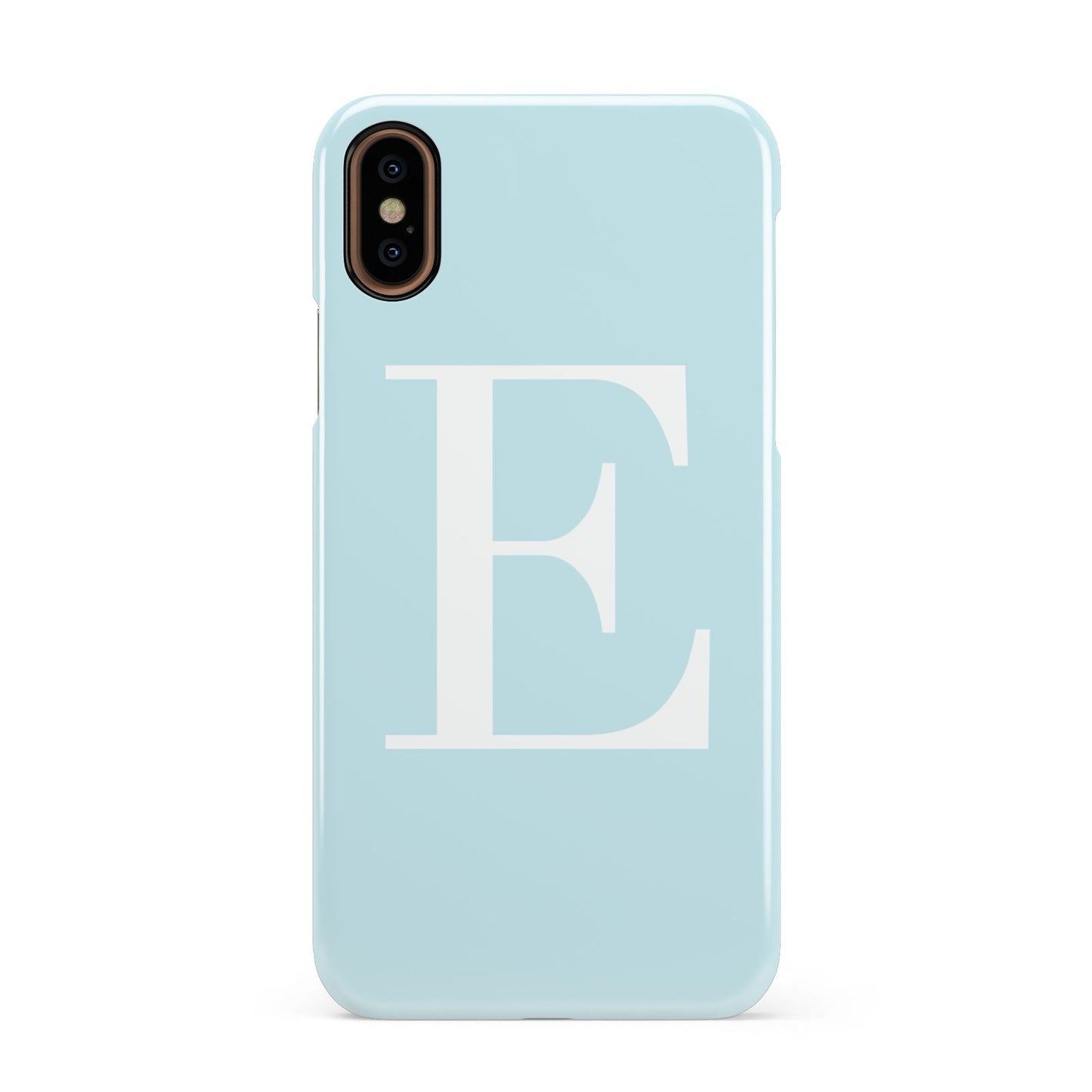 Blue with White Personalised Monogram Apple iPhone XS 3D Snap Case