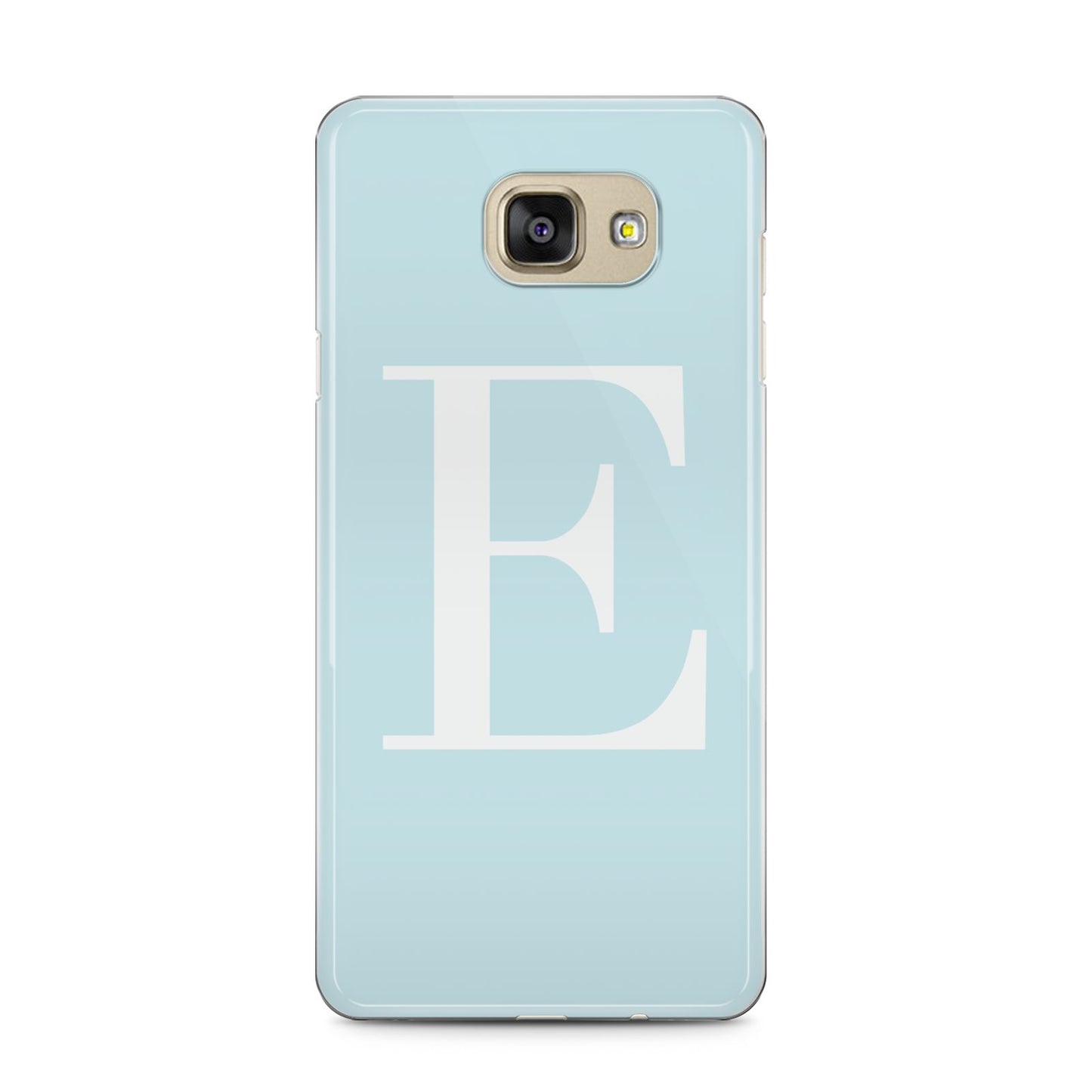 Blue with White Personalised Monogram Samsung Galaxy A5 2016 Case on gold phone