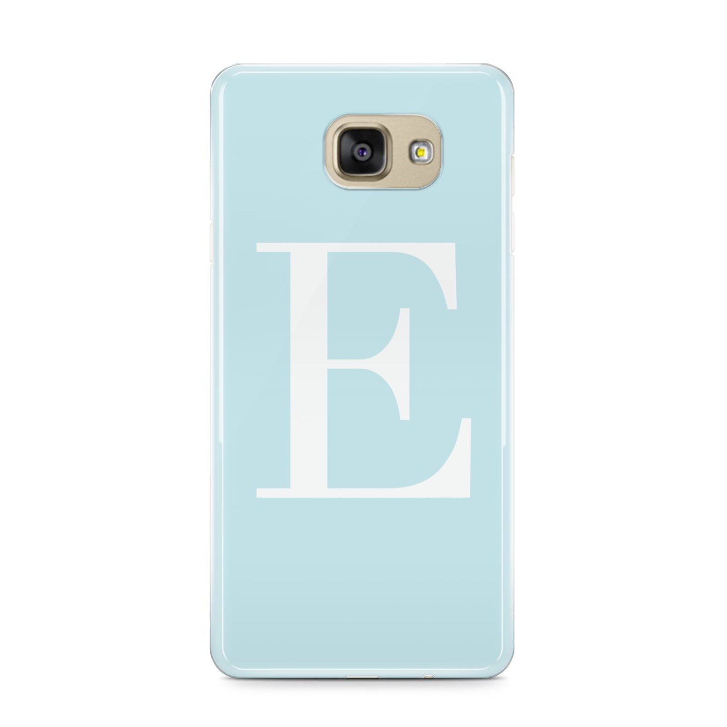 Blue with White Personalised Monogram Samsung Galaxy A9 2016 Case on gold phone