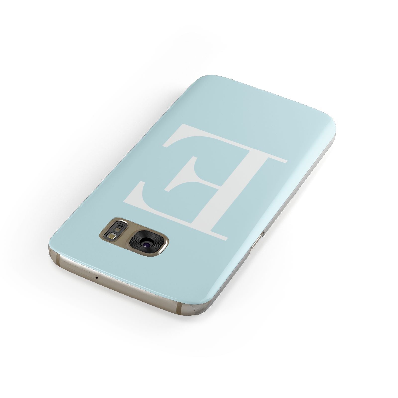 Blue with White Personalised Monogram Samsung Galaxy Case Front Close Up