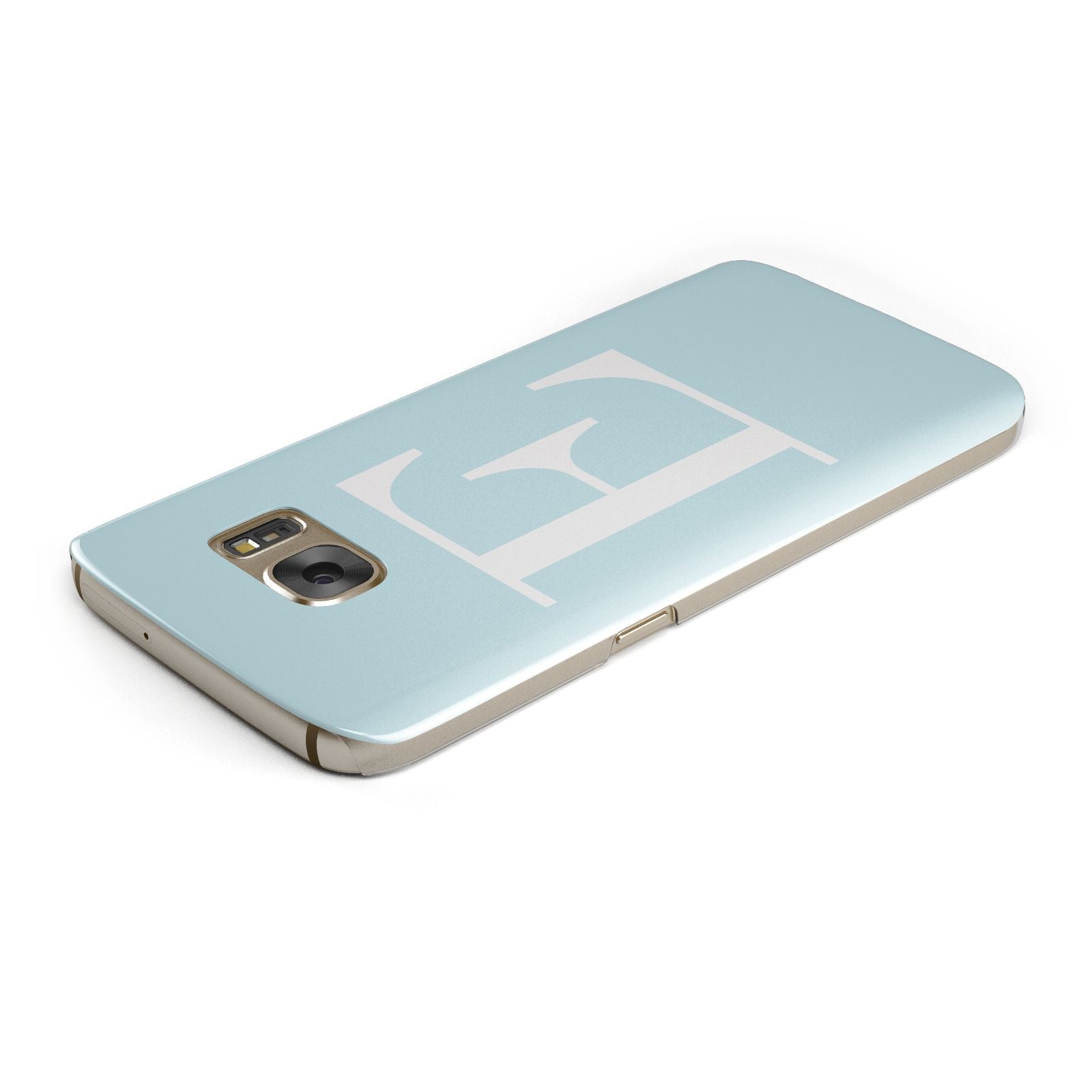 Blue with White Personalised Monogram Samsung Galaxy Case Top Cutout