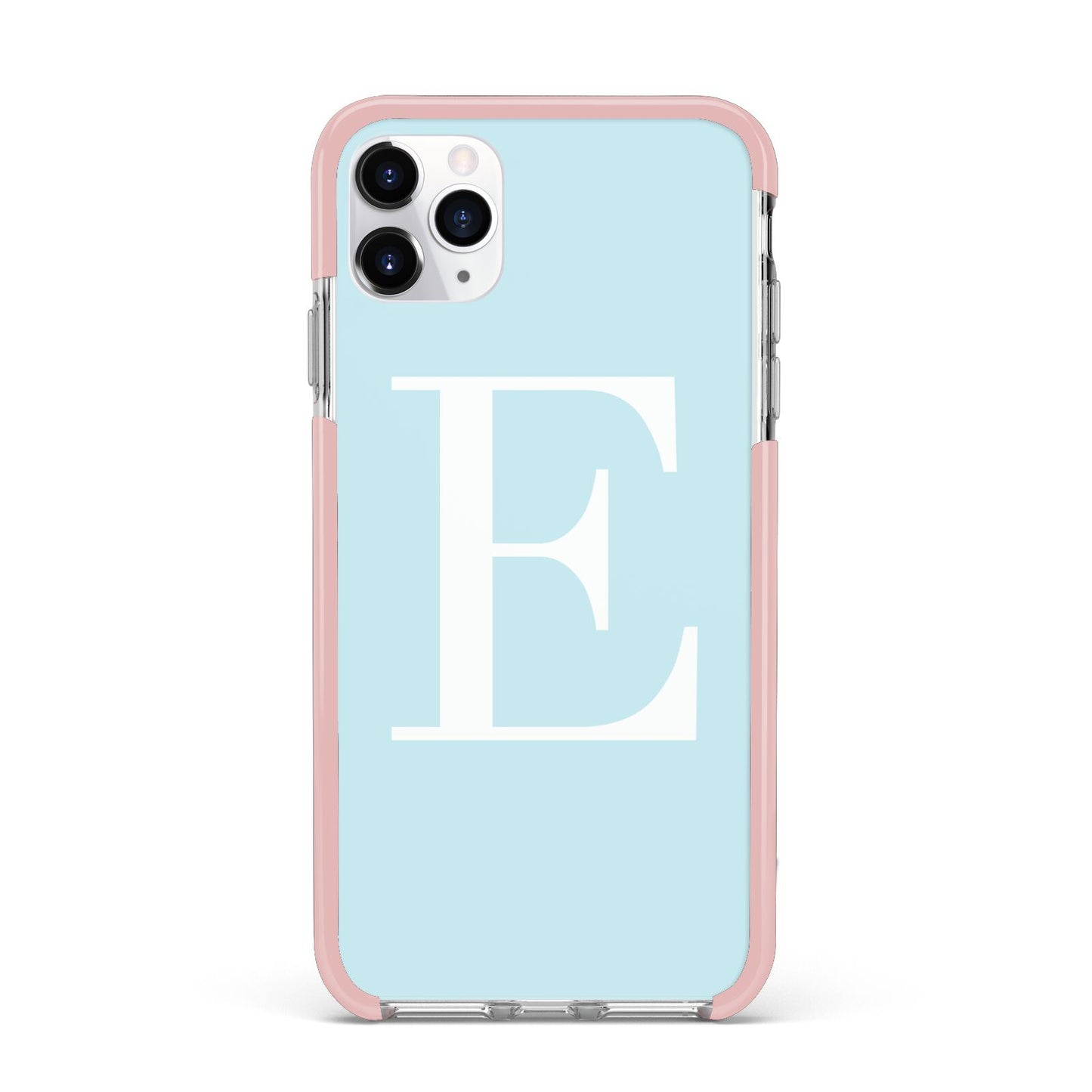 Blue with White Personalised Monogram iPhone 11 Pro Max Impact Pink Edge Case