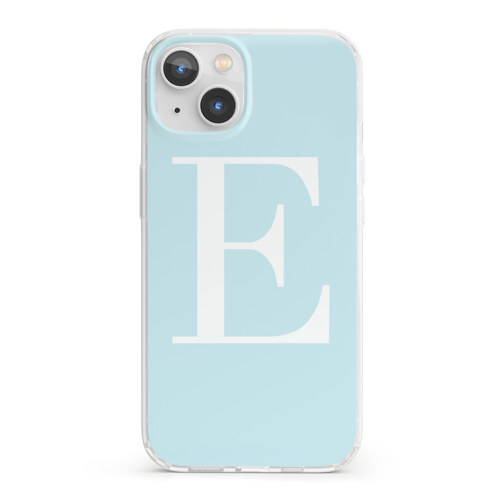 Blue with White Personalised Monogram iPhone 13 Clear Bumper Case