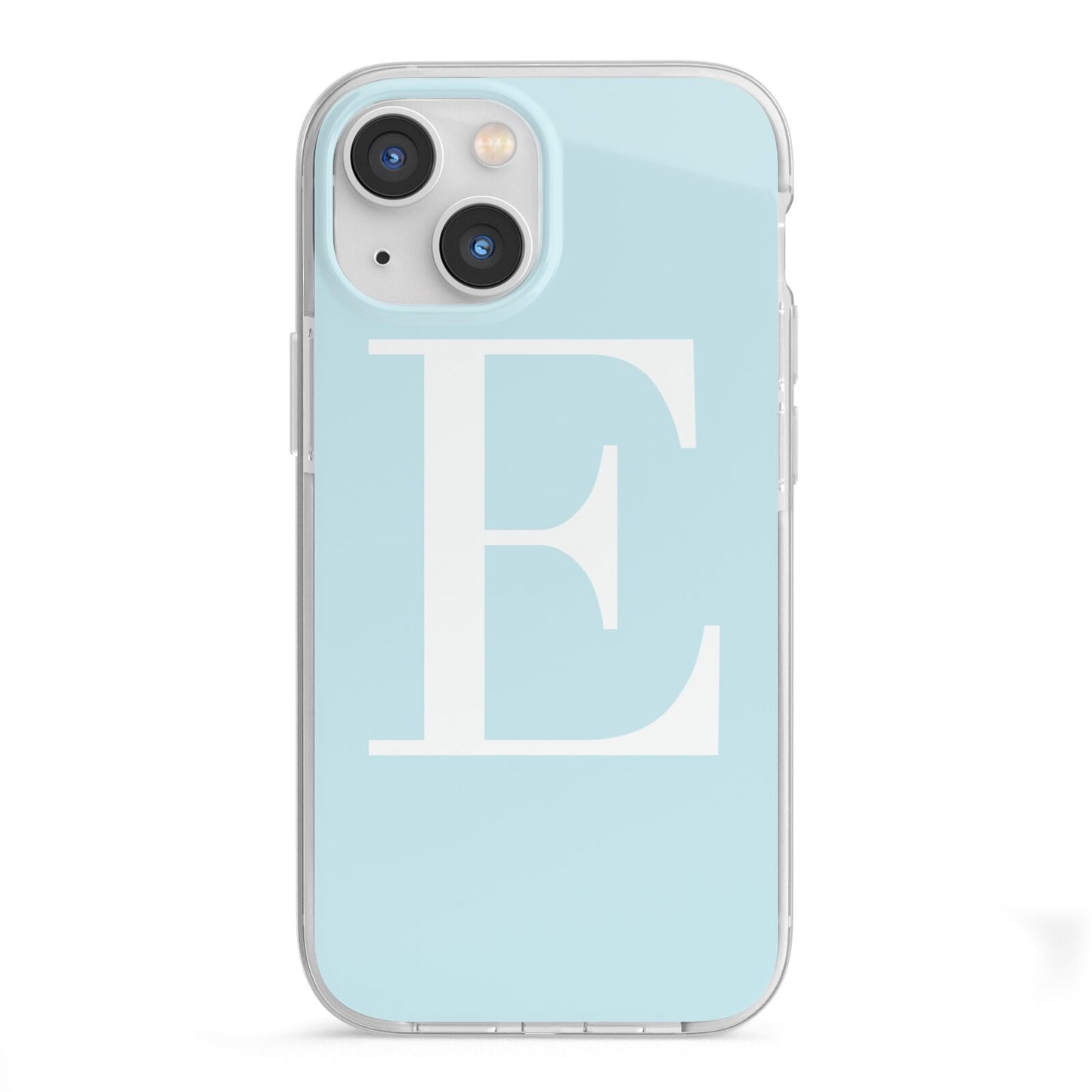 Blue with White Personalised Monogram iPhone 13 Mini TPU Impact Case with White Edges