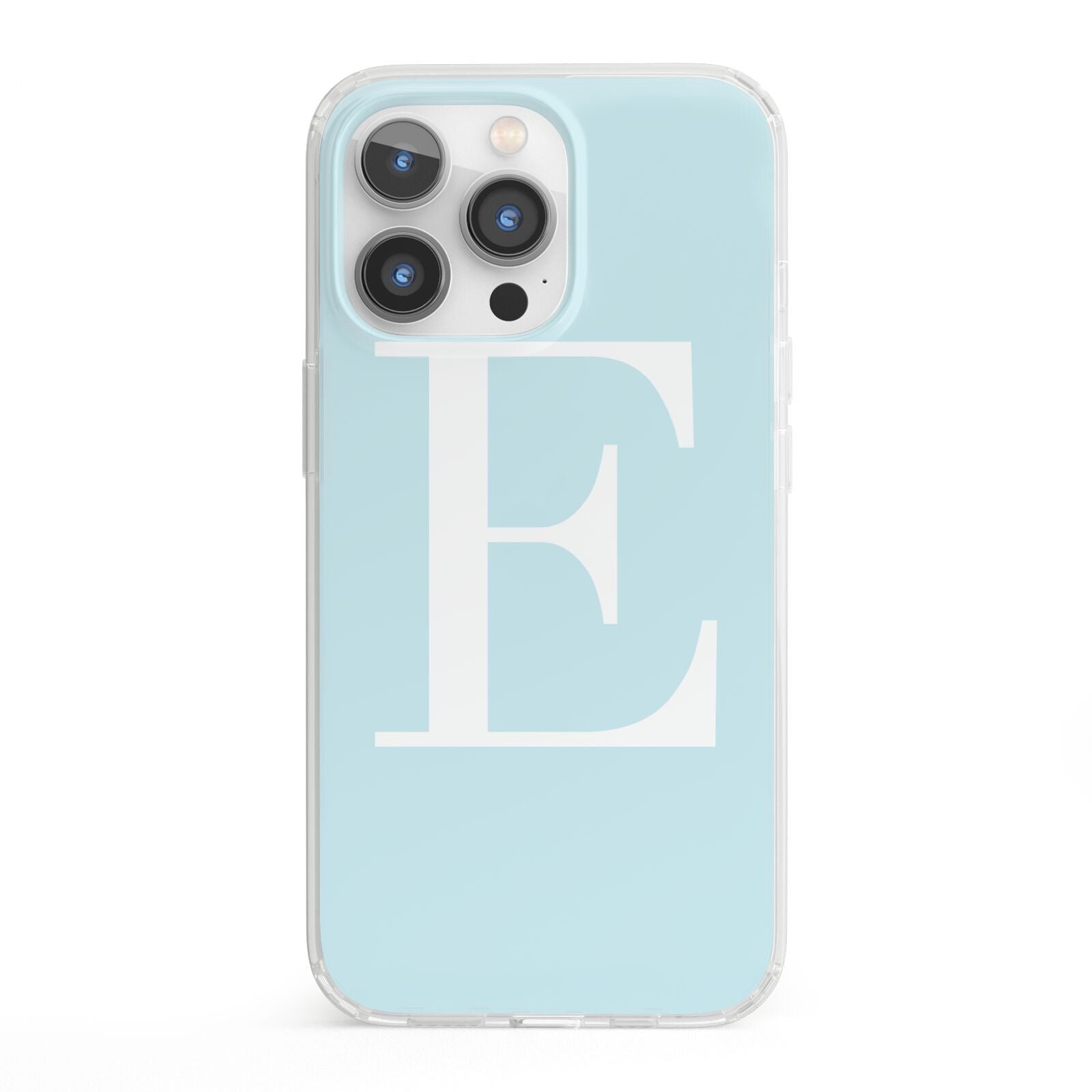 Blue with White Personalised Monogram iPhone 13 Pro Clear Bumper Case