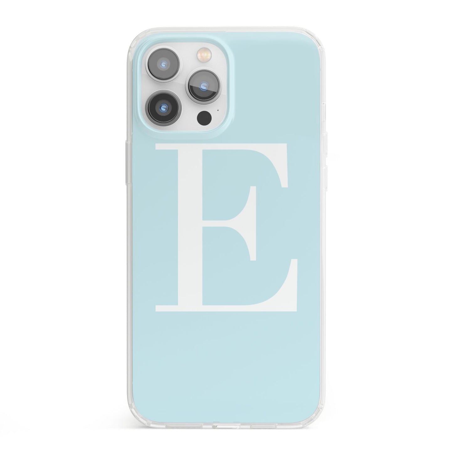 Blue with White Personalised Monogram iPhone 13 Pro Max Clear Bumper Case