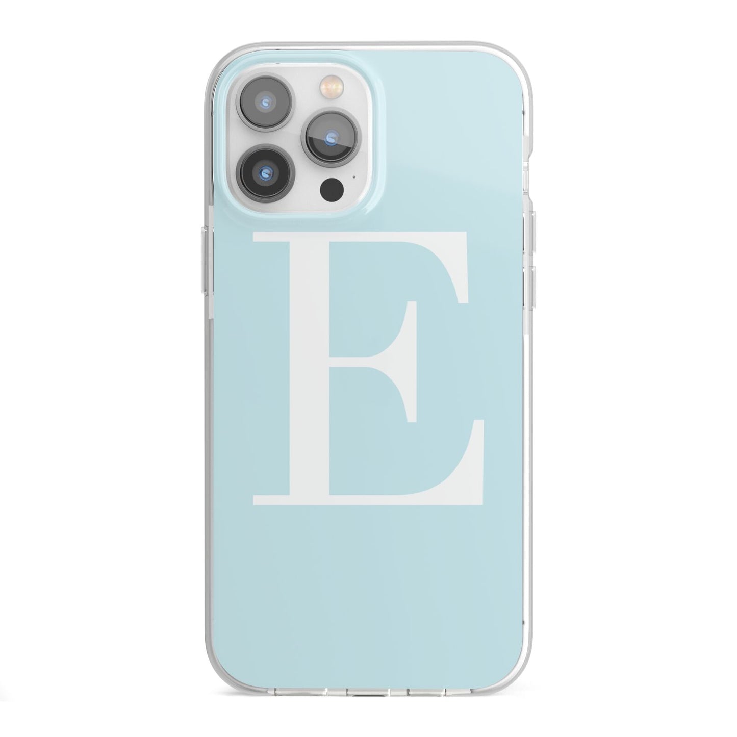 Blue with White Personalised Monogram iPhone 13 Pro Max TPU Impact Case with White Edges