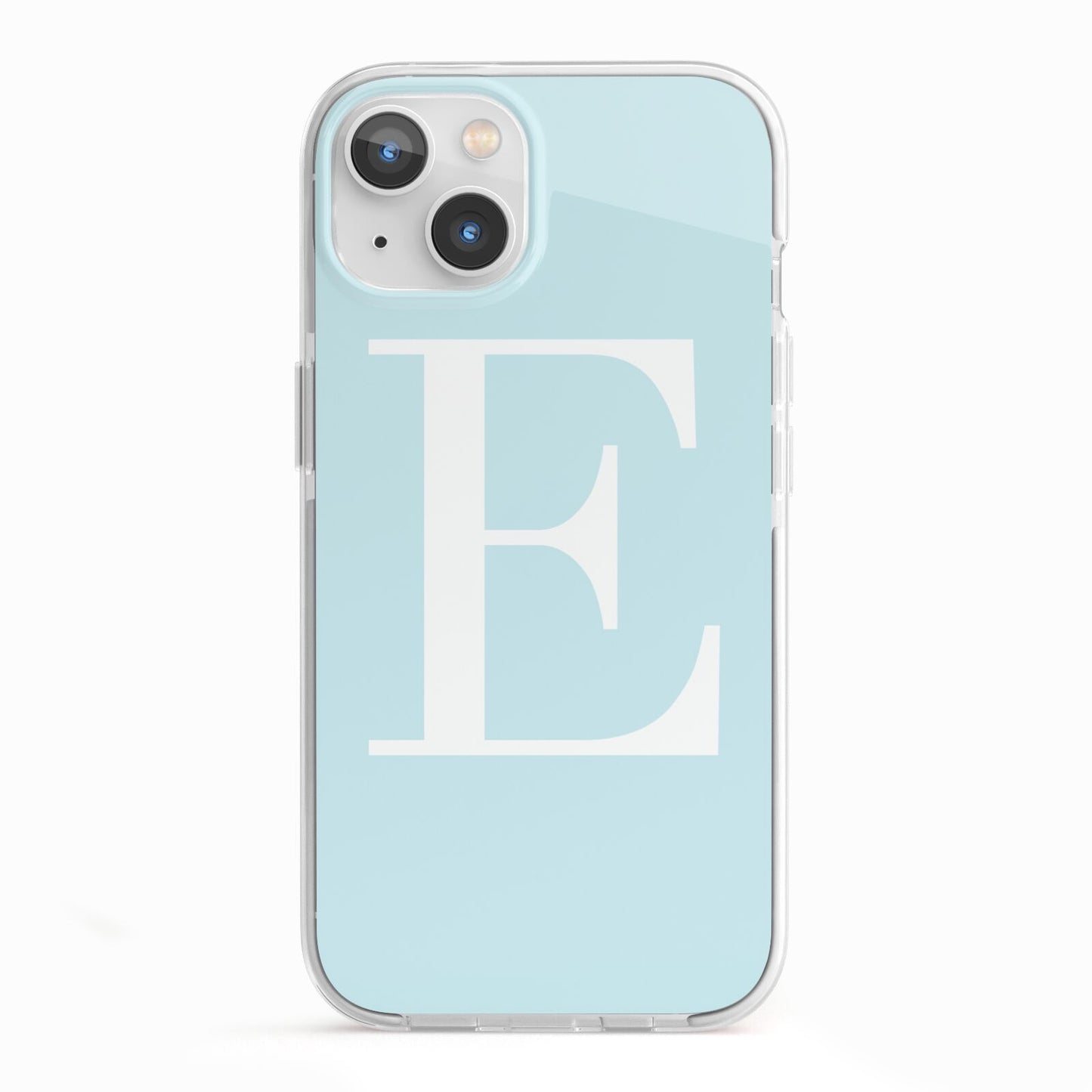 Blue with White Personalised Monogram iPhone 13 TPU Impact Case with White Edges