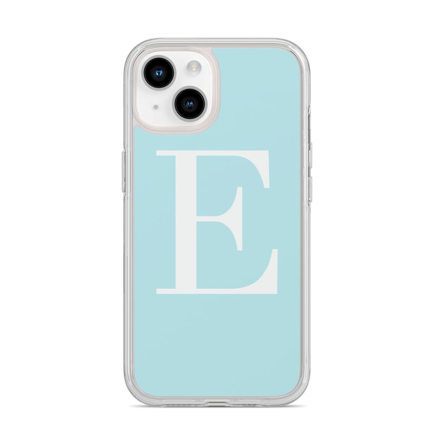 Blue with White Personalised Monogram iPhone 14 Clear Tough Case Starlight