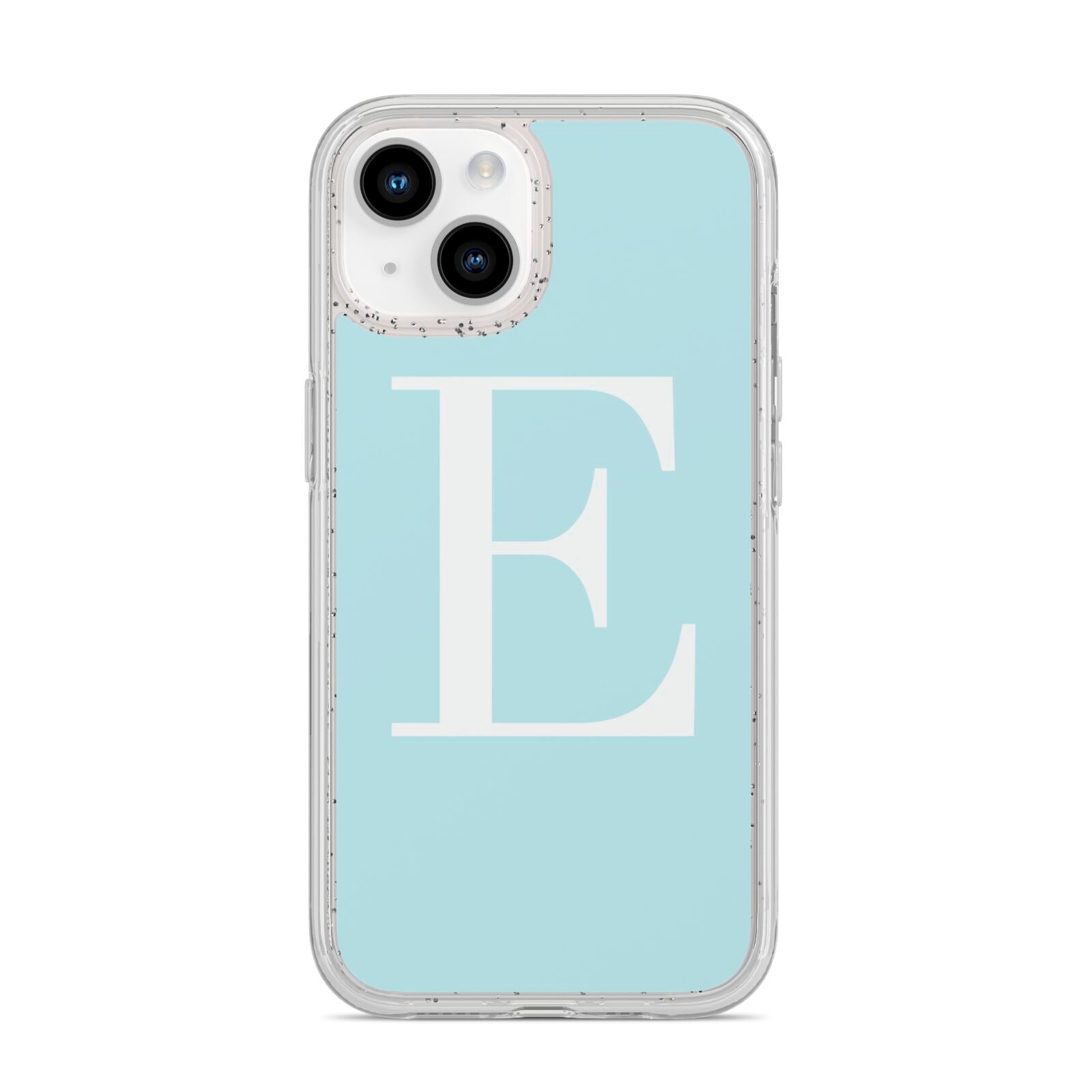 Blue with White Personalised Monogram iPhone 14 Glitter Tough Case Starlight