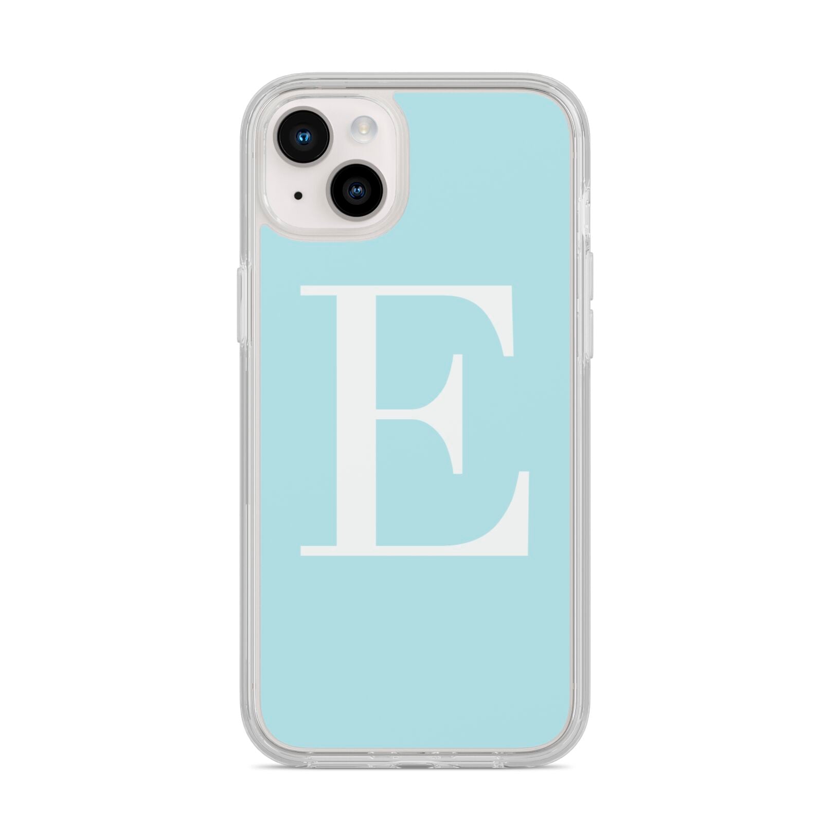 Blue with White Personalised Monogram iPhone 14 Plus Clear Tough Case Starlight