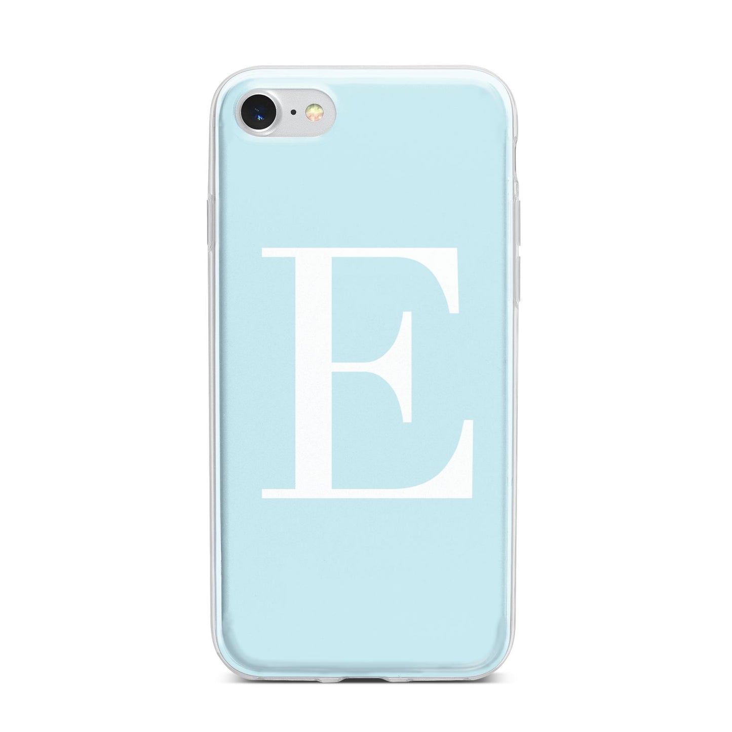 Blue with White Personalised Monogram iPhone 7 Bumper Case on Silver iPhone