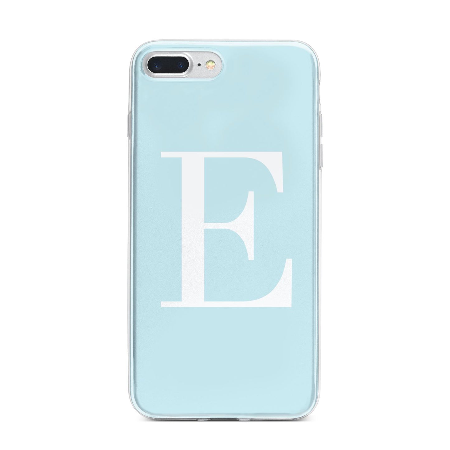 Blue with White Personalised Monogram iPhone 7 Plus Bumper Case on Silver iPhone