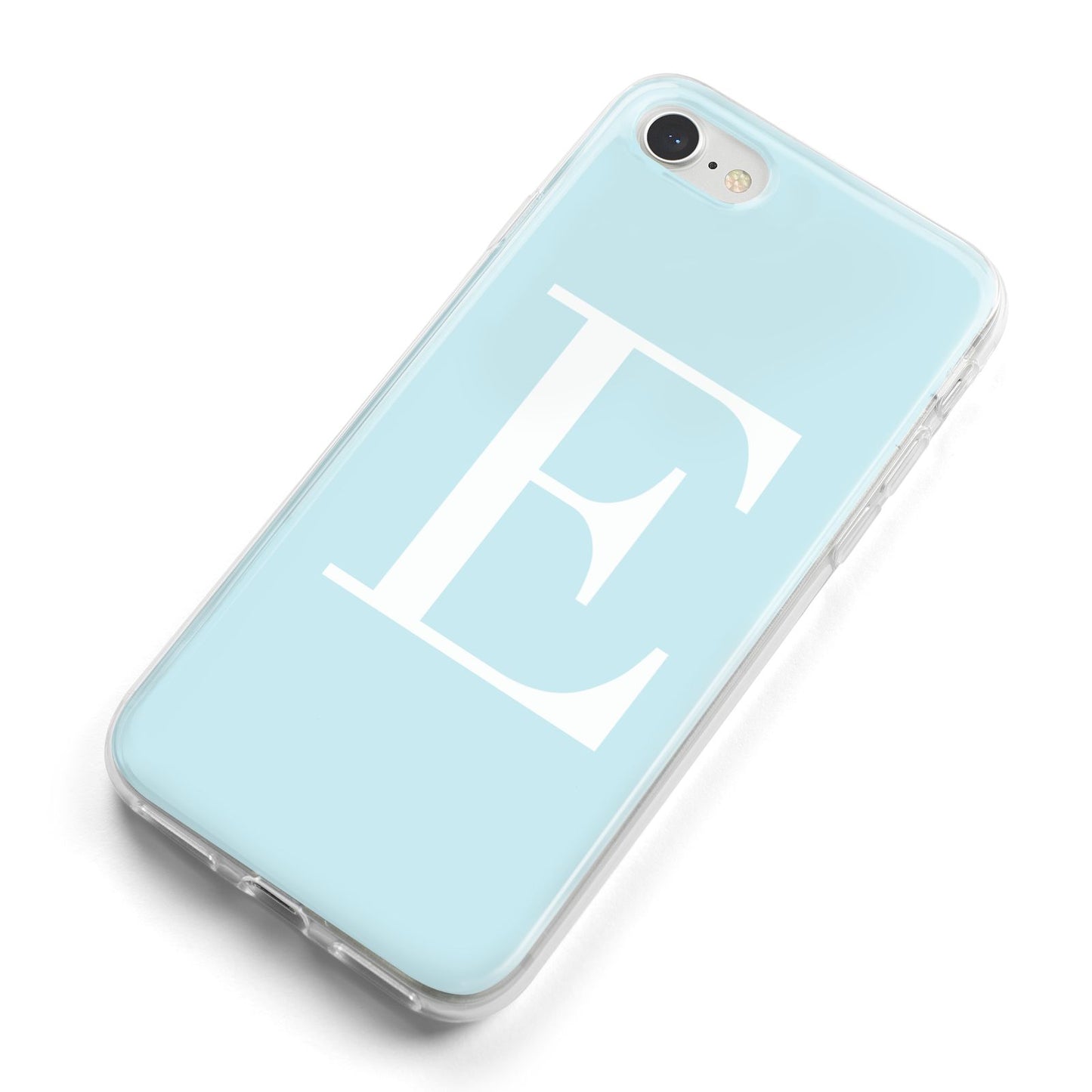 Blue with White Personalised Monogram iPhone 8 Bumper Case on Silver iPhone Alternative Image