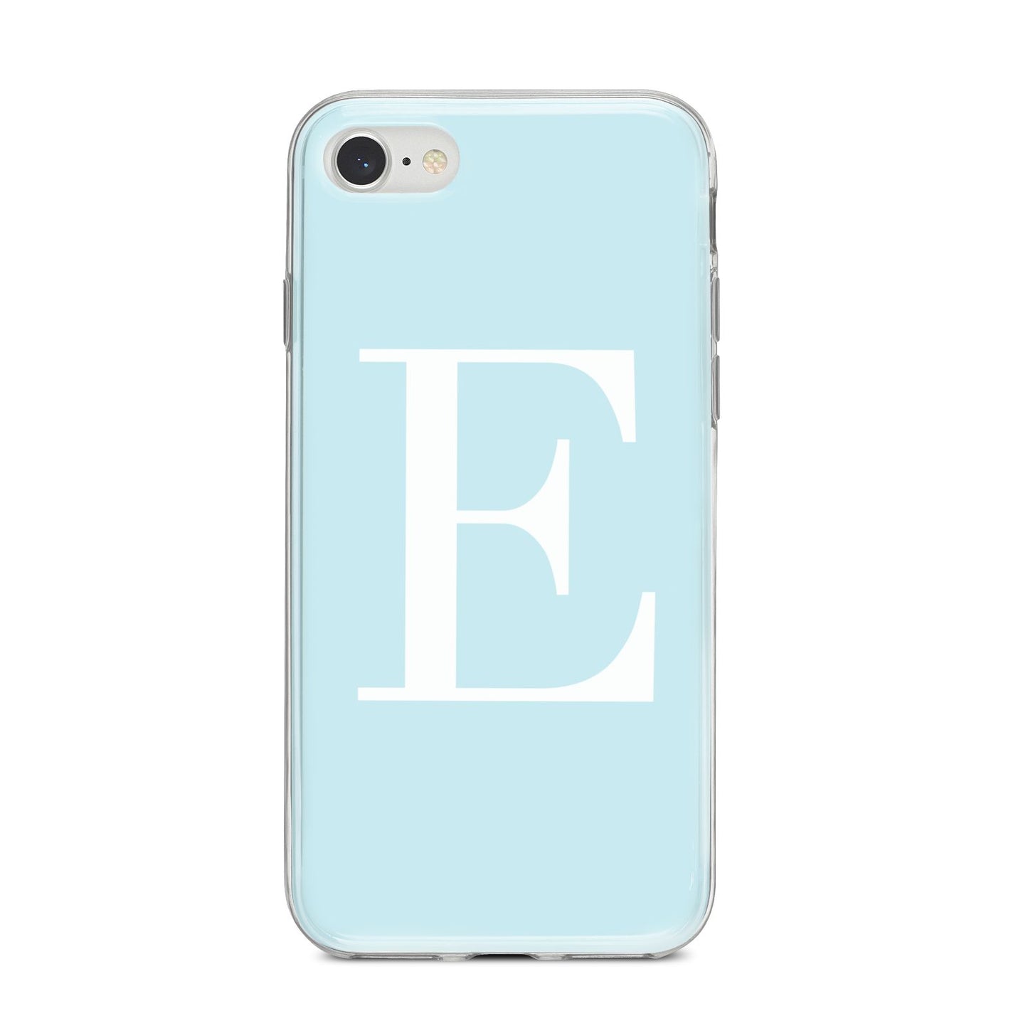 Blue with White Personalised Monogram iPhone 8 Bumper Case on Silver iPhone