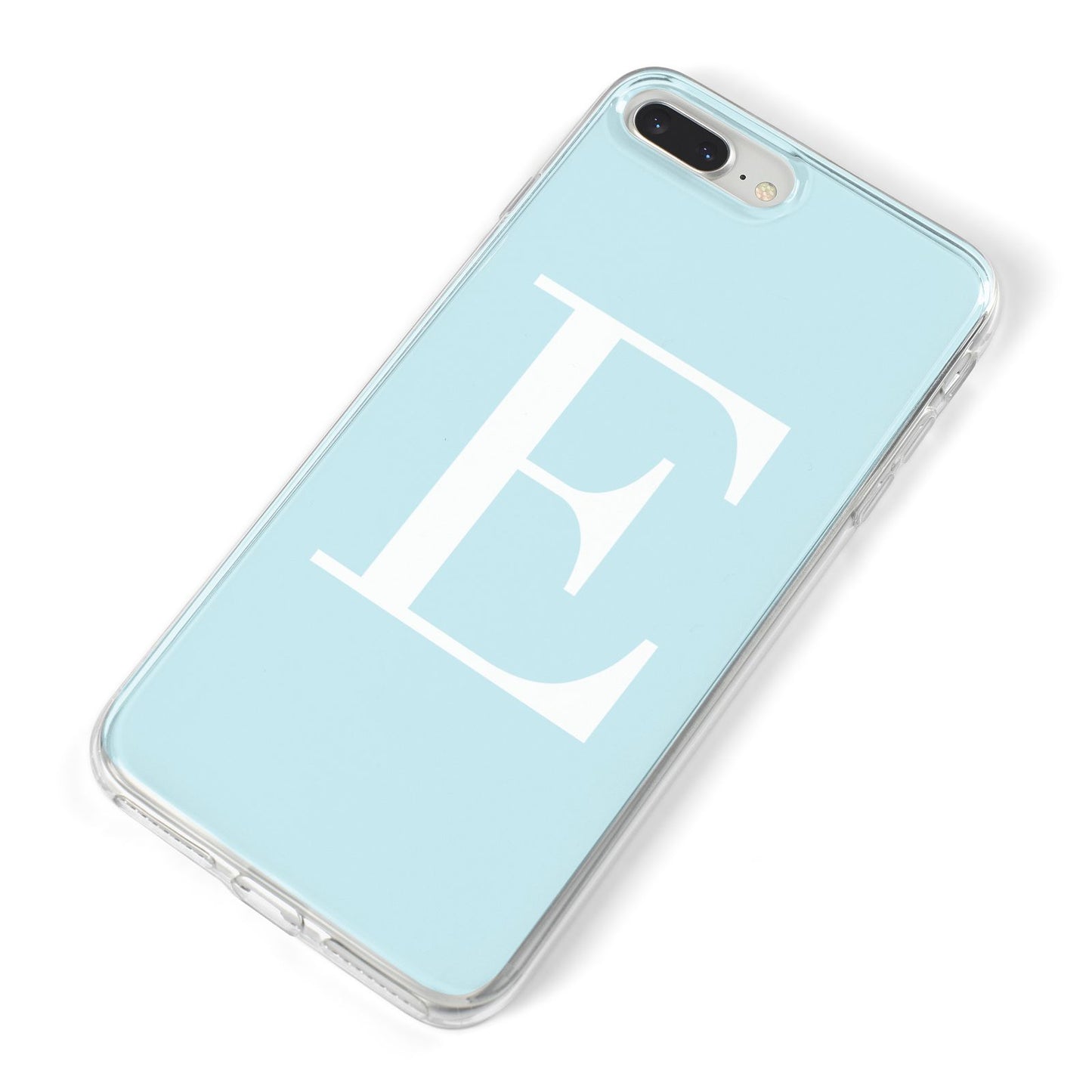 Blue with White Personalised Monogram iPhone 8 Plus Bumper Case on Silver iPhone Alternative Image