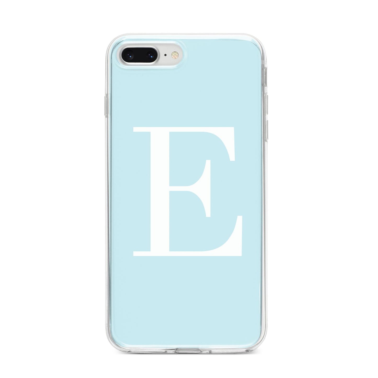 Blue with White Personalised Monogram iPhone 8 Plus Bumper Case on Silver iPhone