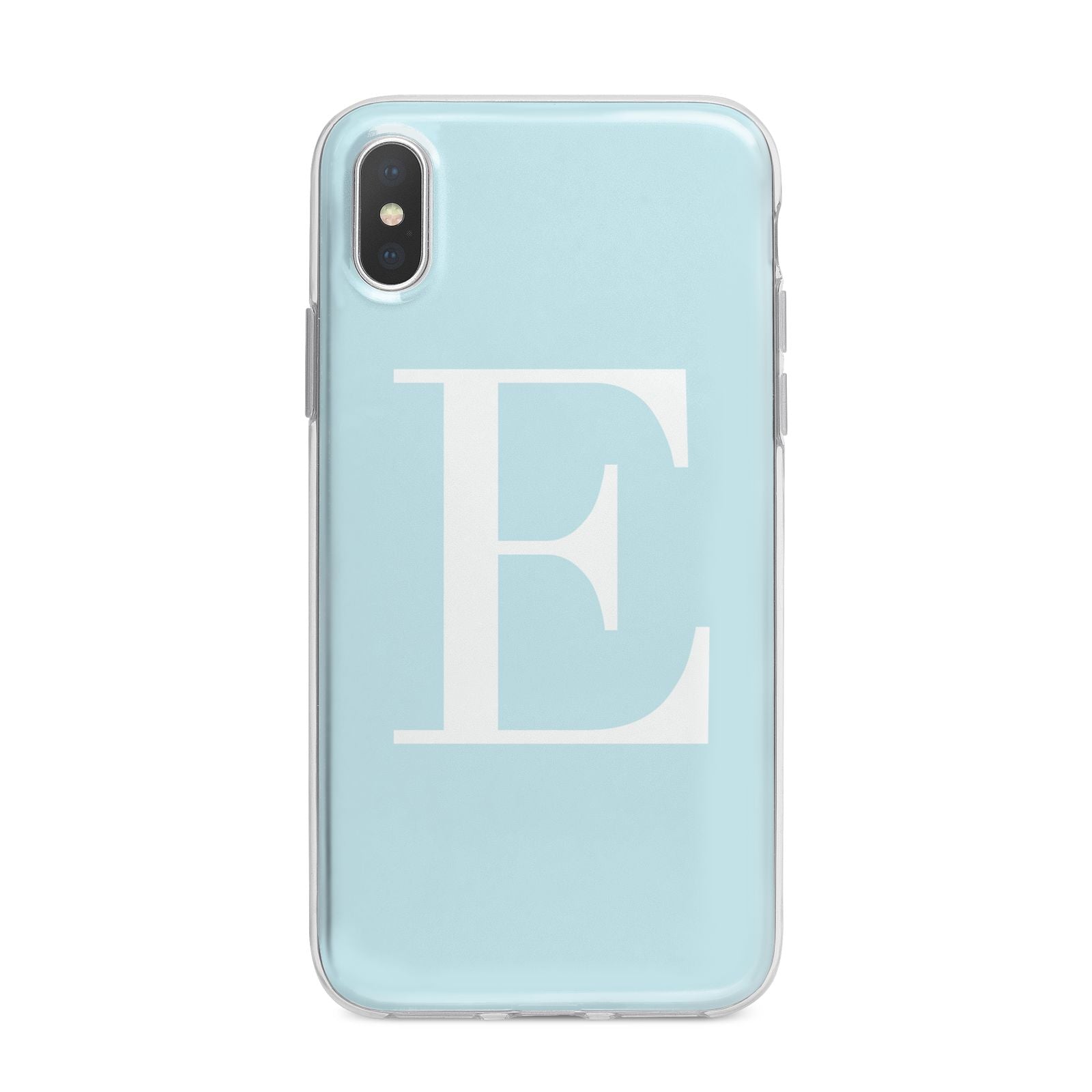 Blue with White Personalised Monogram iPhone X Bumper Case on Silver iPhone Alternative Image 1