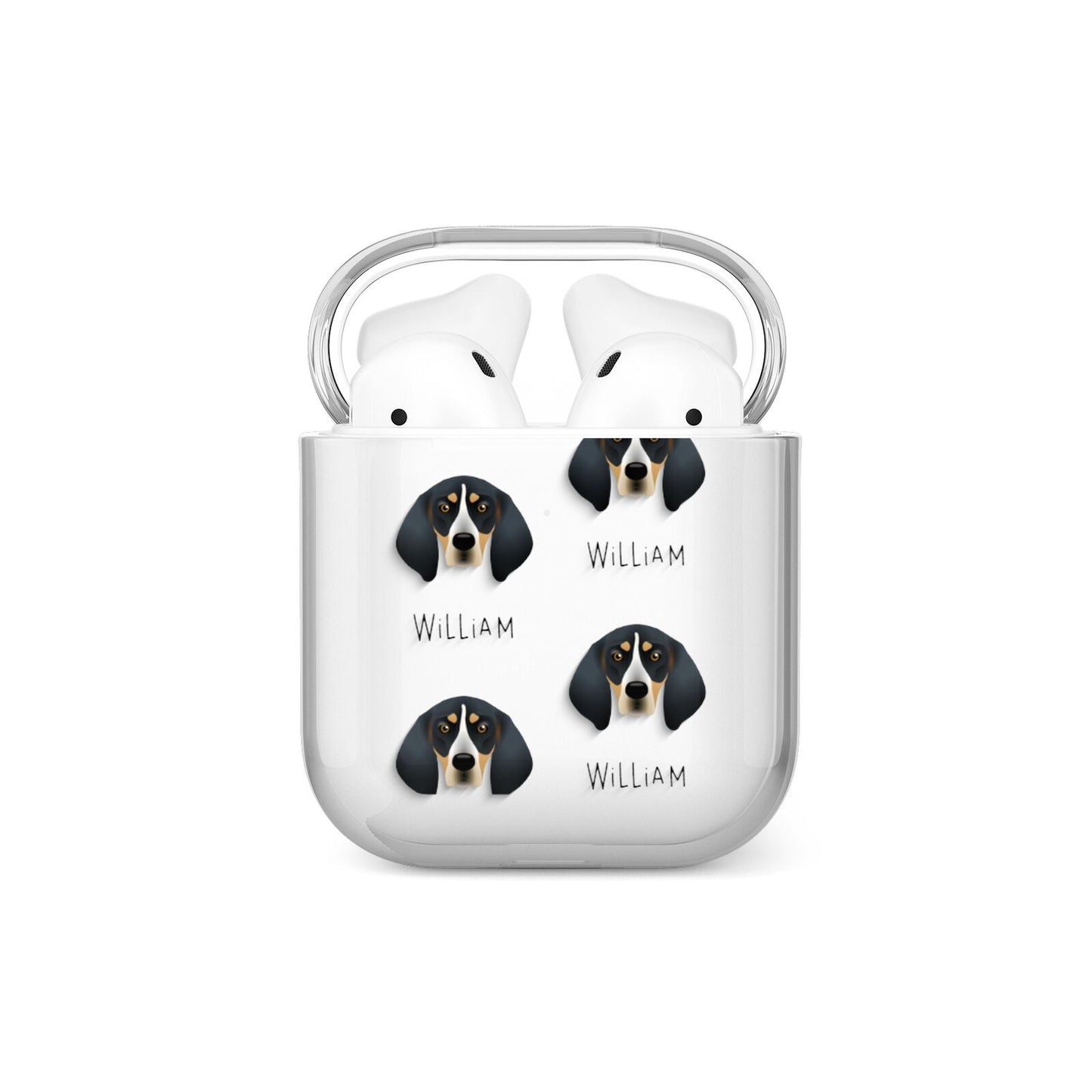 Bluetick Coonhound Icon with Name AirPods Case