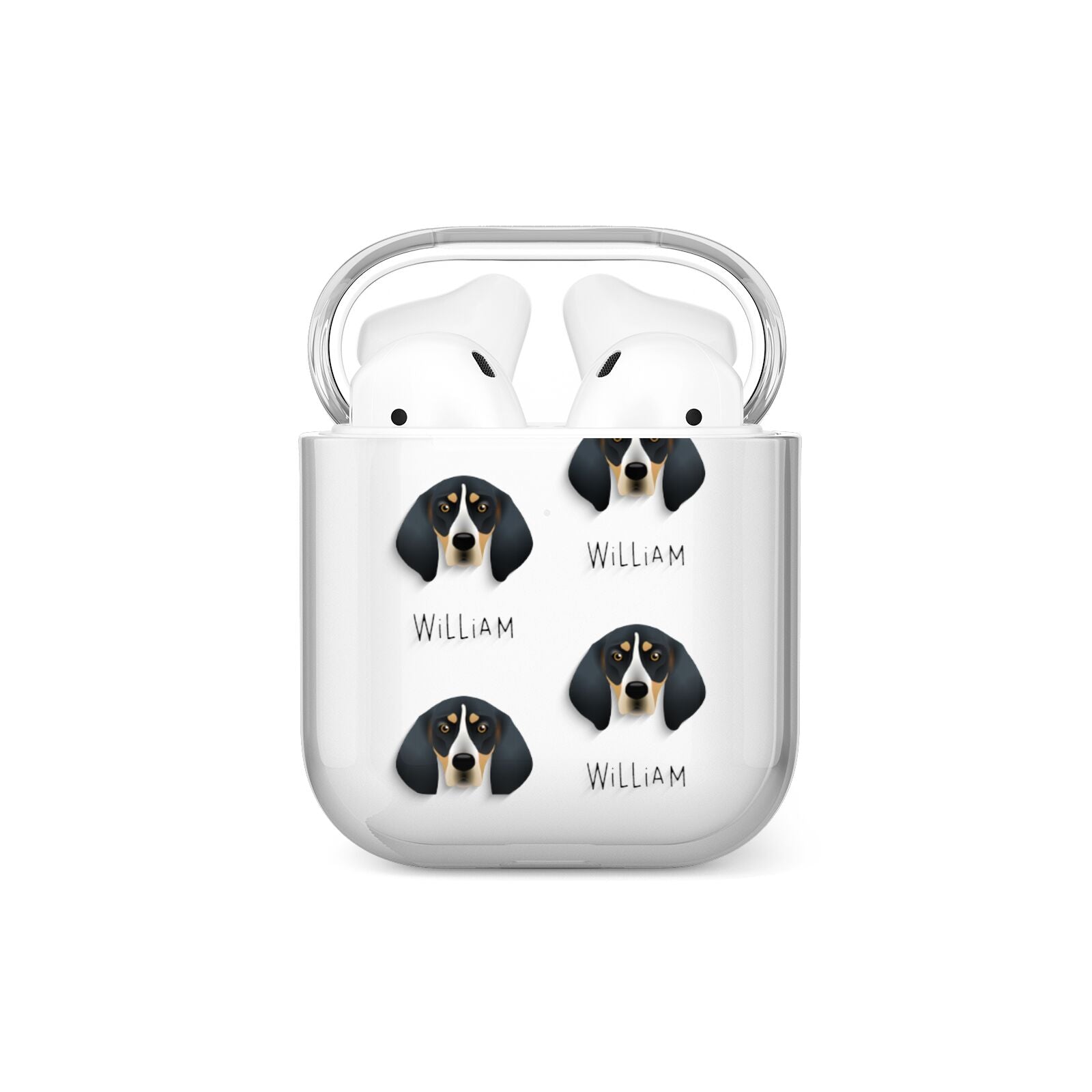 Bluetick Coonhound Icon with Name AirPods Case