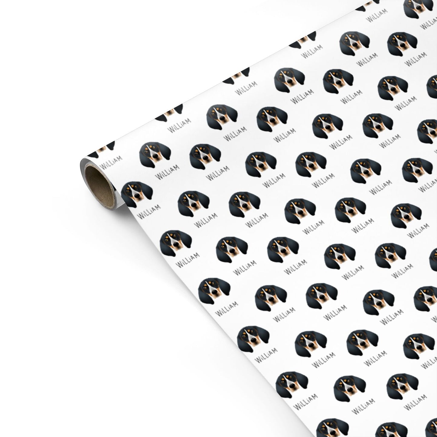 Bluetick Coonhound Icon with Name Personalised Gift Wrap
