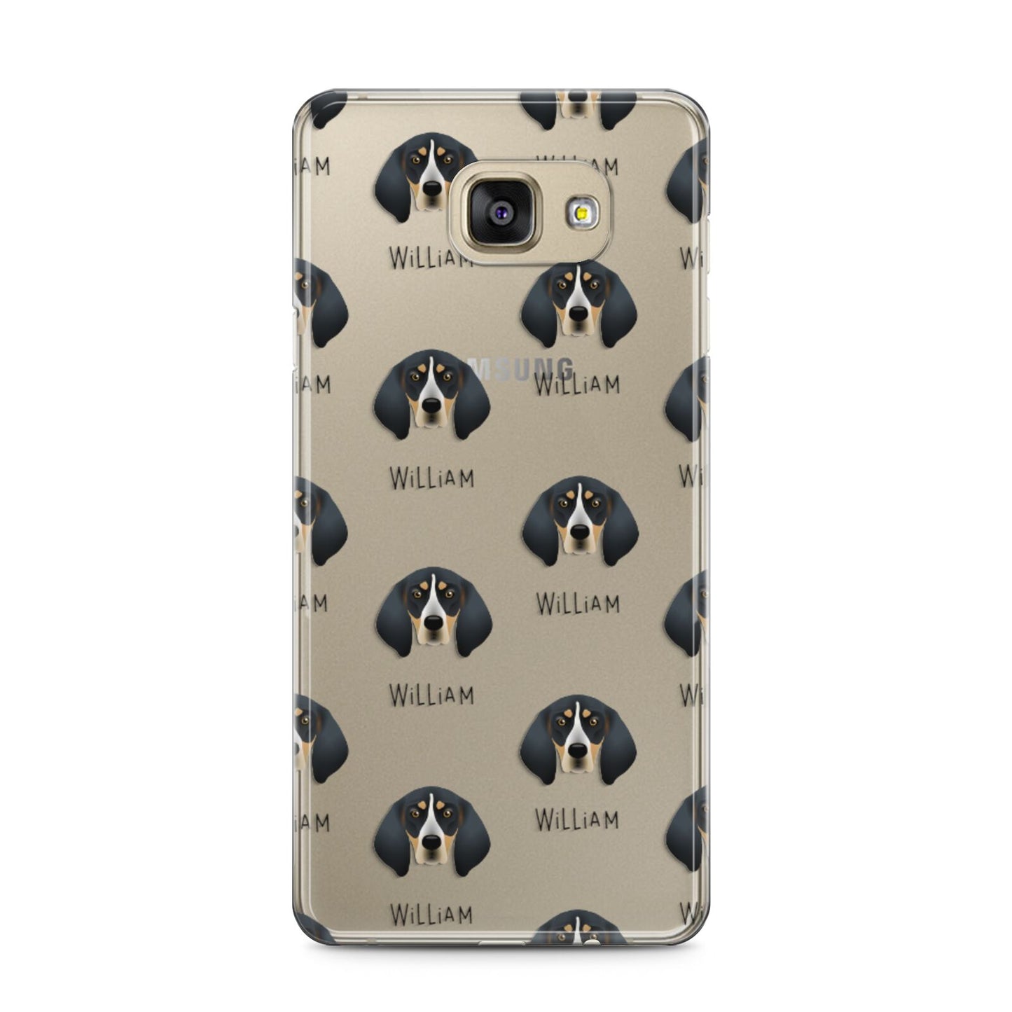 Bluetick Coonhound Icon with Name Samsung Galaxy A5 2016 Case on gold phone