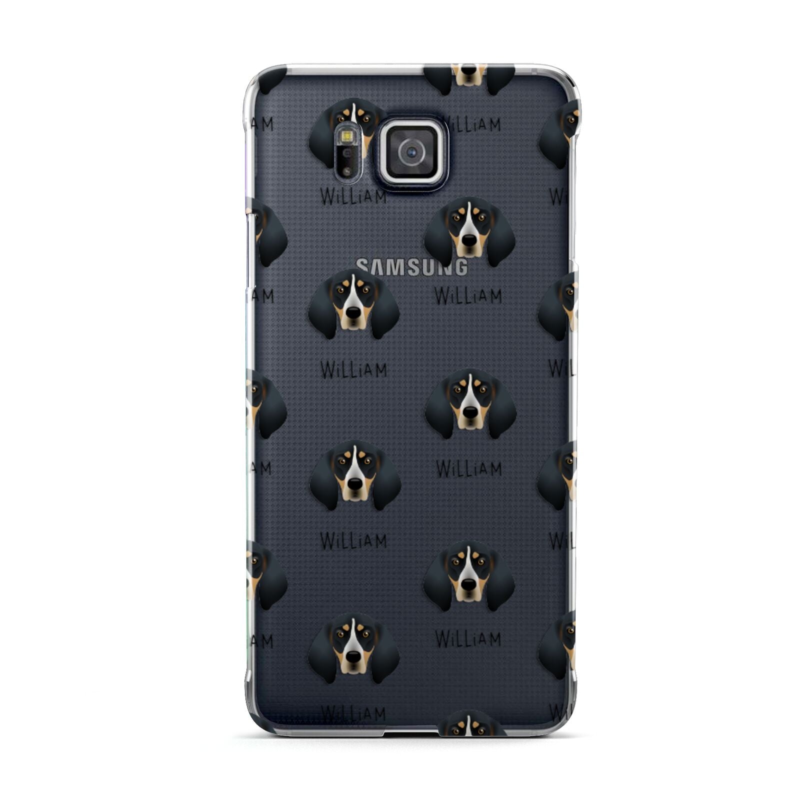 Bluetick Coonhound Icon with Name Samsung Galaxy Alpha Case