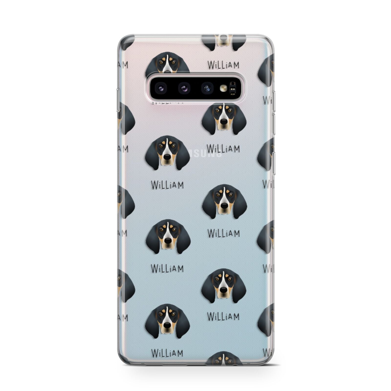 Bluetick Coonhound Icon with Name Samsung Galaxy S10 Case