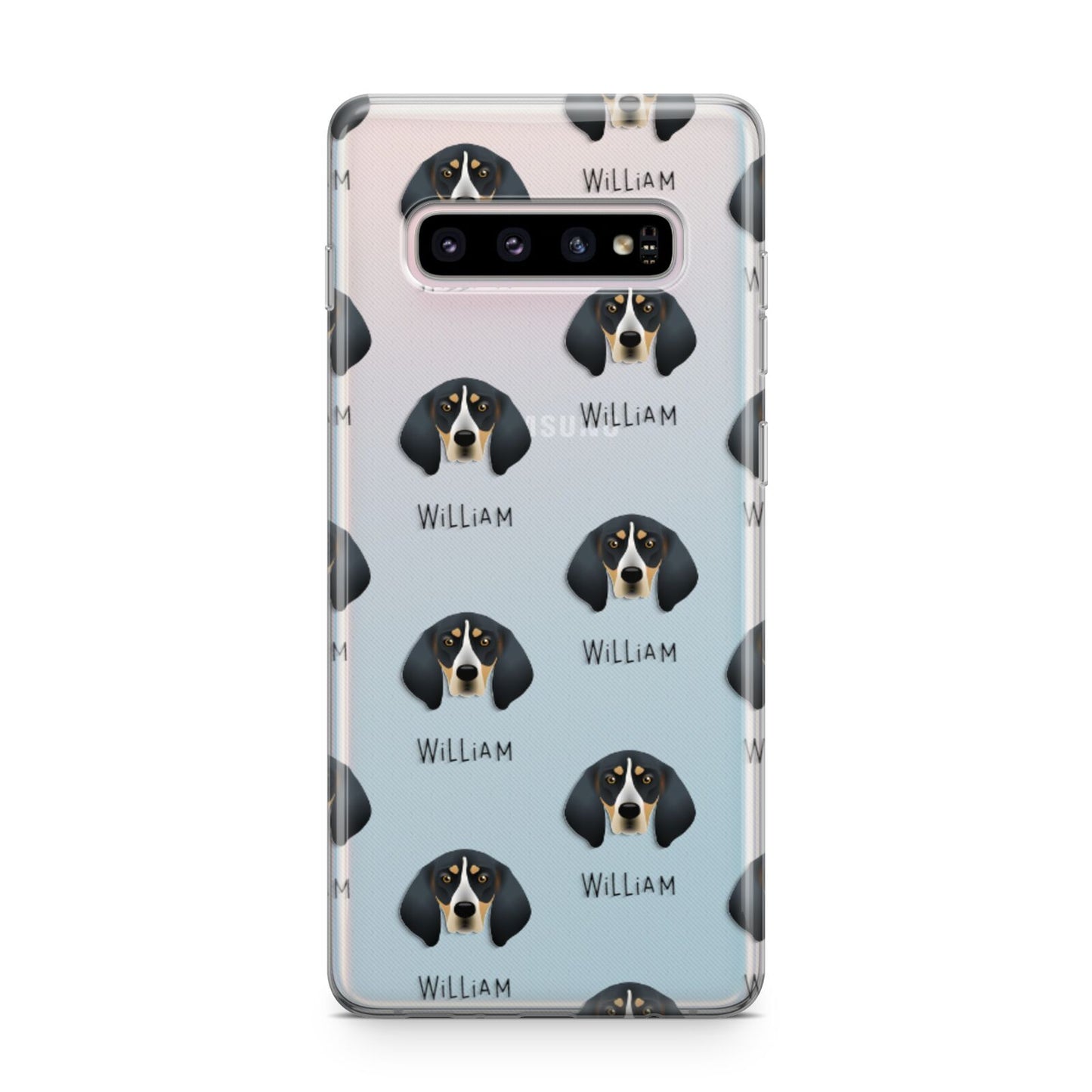 Bluetick Coonhound Icon with Name Samsung Galaxy S10 Plus Case
