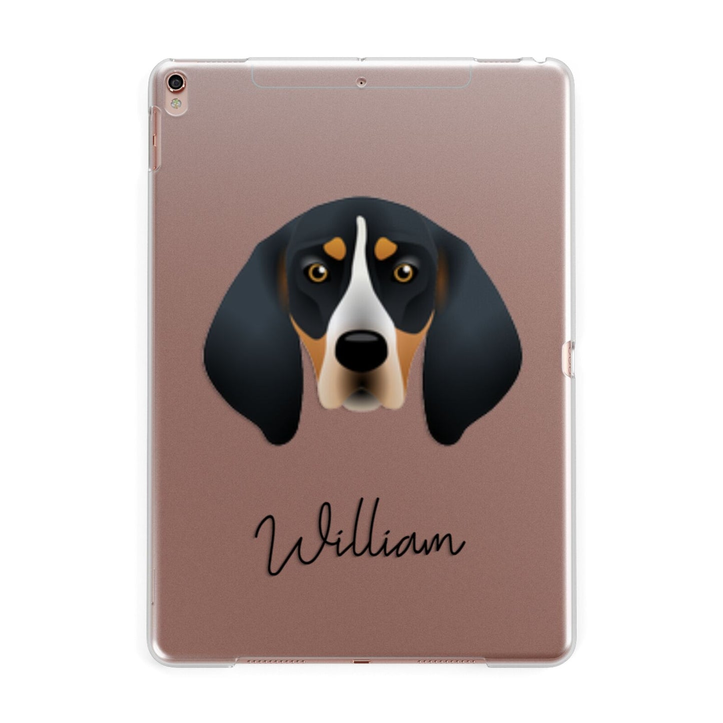 Bluetick Coonhound Personalised Apple iPad Rose Gold Case