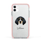 Bluetick Coonhound Personalised Apple iPhone 11 in White with Pink Impact Case