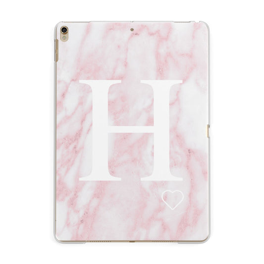 Blush Marble Custom Initial Personalised Apple iPad Gold Case