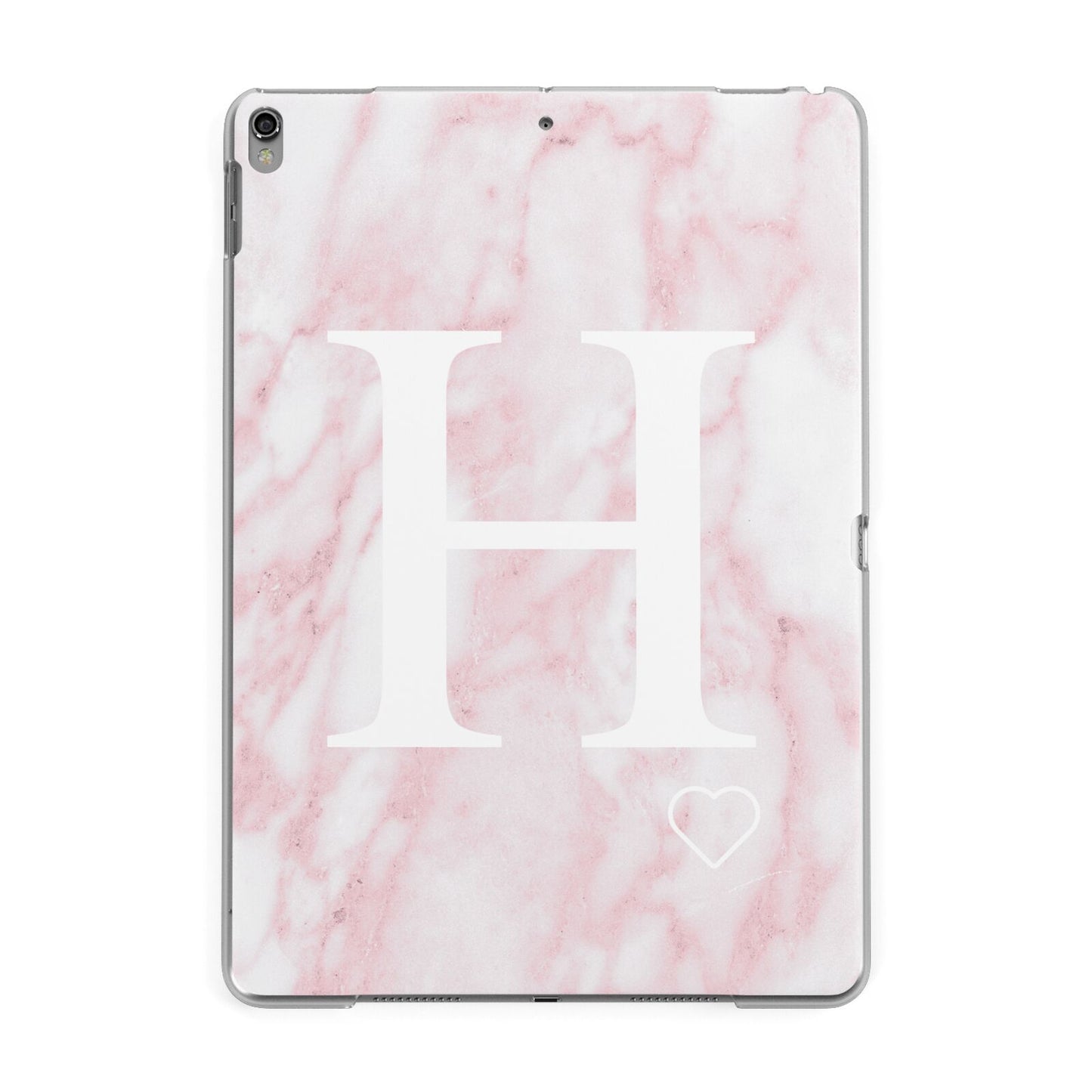 Blush Marble Custom Initial Personalised Apple iPad Grey Case