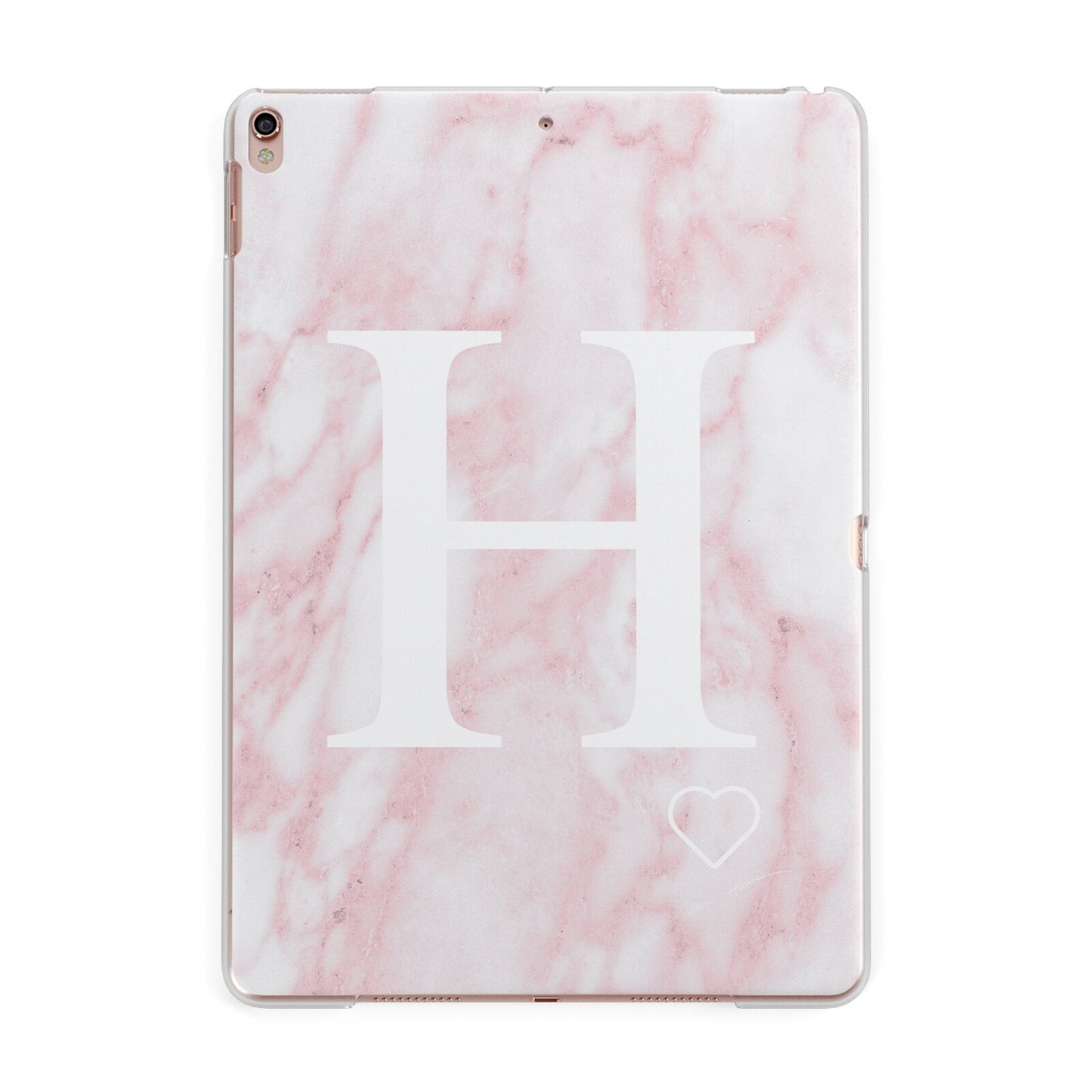 Blush Marble Custom Initial Personalised Apple iPad Rose Gold Case