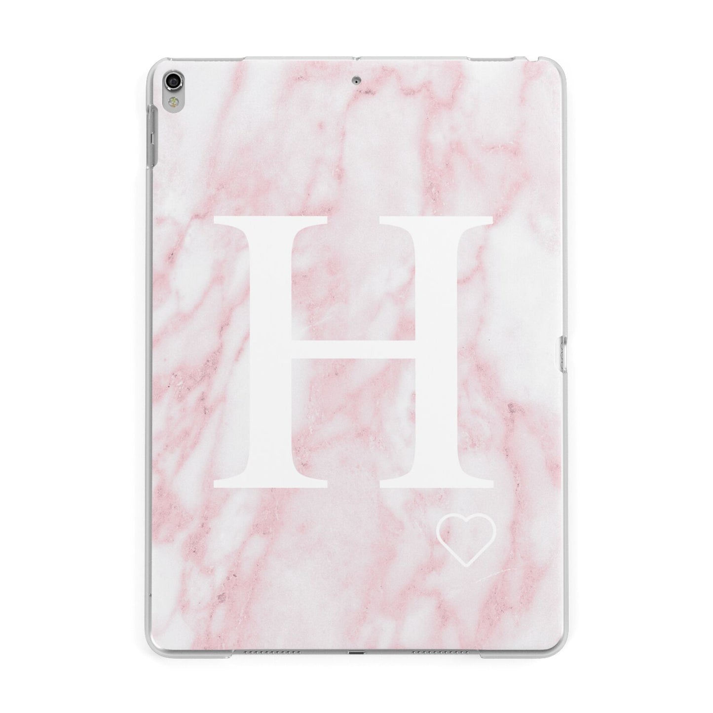 Blush Marble Custom Initial Personalised Apple iPad Silver Case