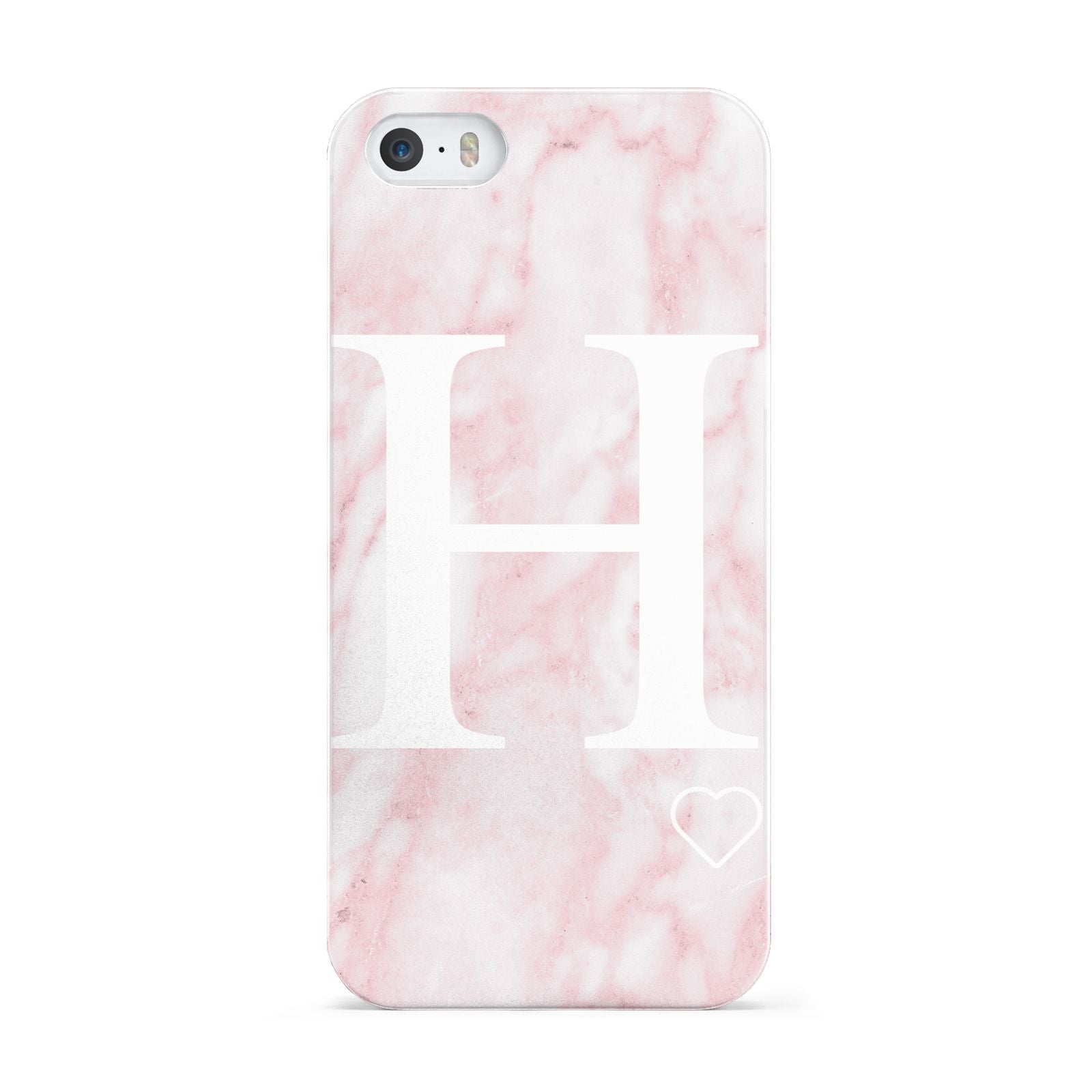 Blush Marble Custom Initial Personalised Apple iPhone 5 Case