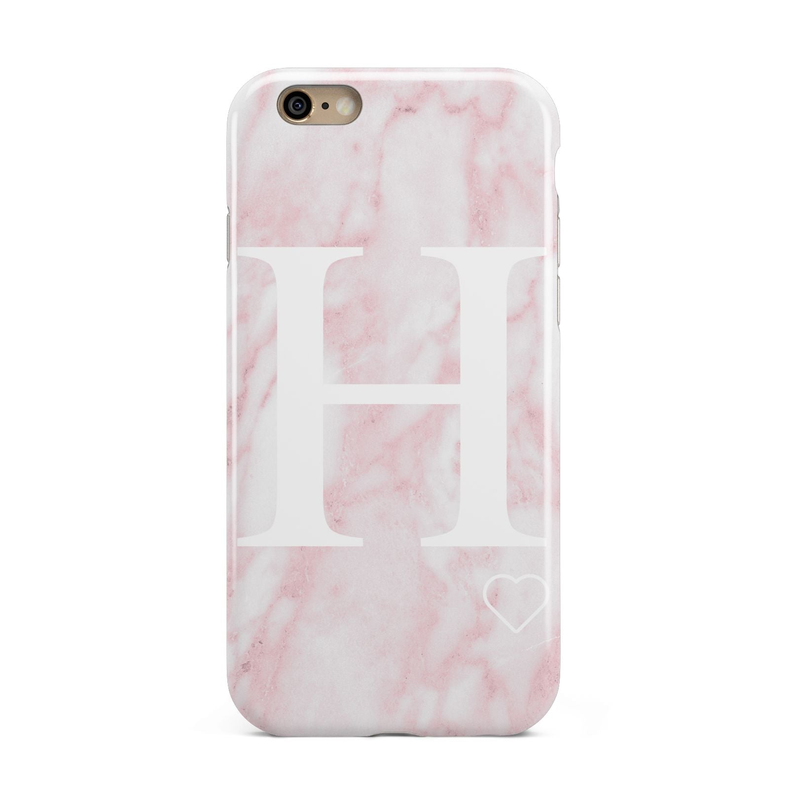 Blush Marble Custom Initial Personalised Apple iPhone 6 3D Tough Case